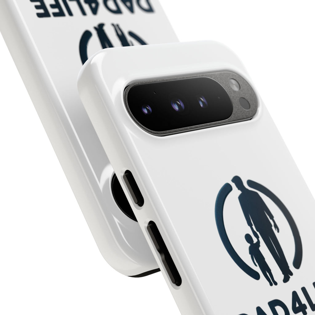 Funda protectora para teléfono Dad4Life — Funda protectora con silueta de padre e hijo