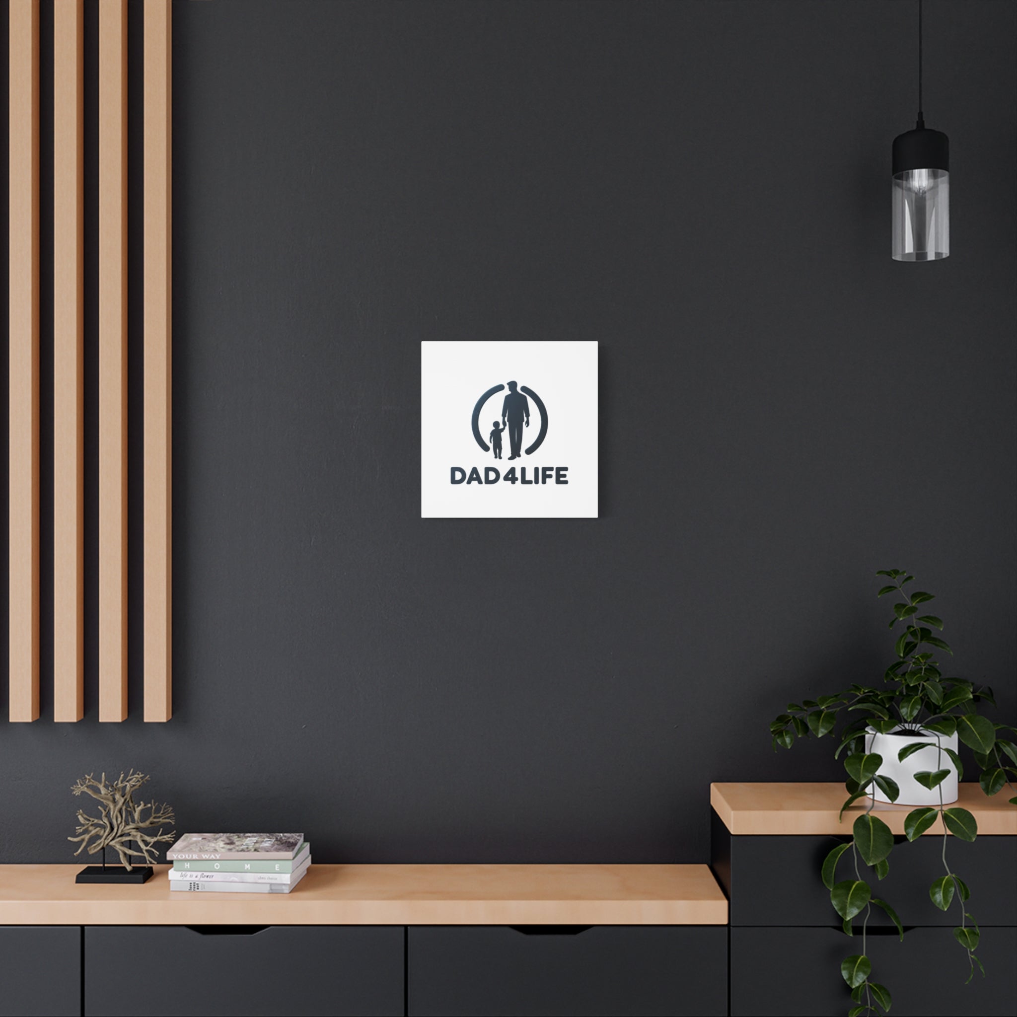 Canvas Wall Art — “DAD4LIFE” Father & Child Matte Stretched Canvas