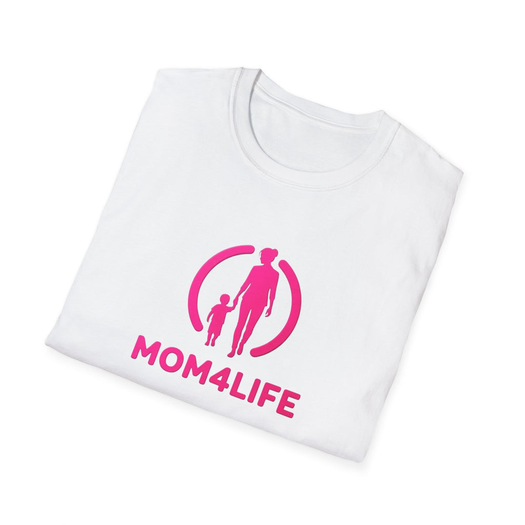 Mom4Life T-Shirt — Pink Mom and Child Graphic Tee, Mother's Day Gift
