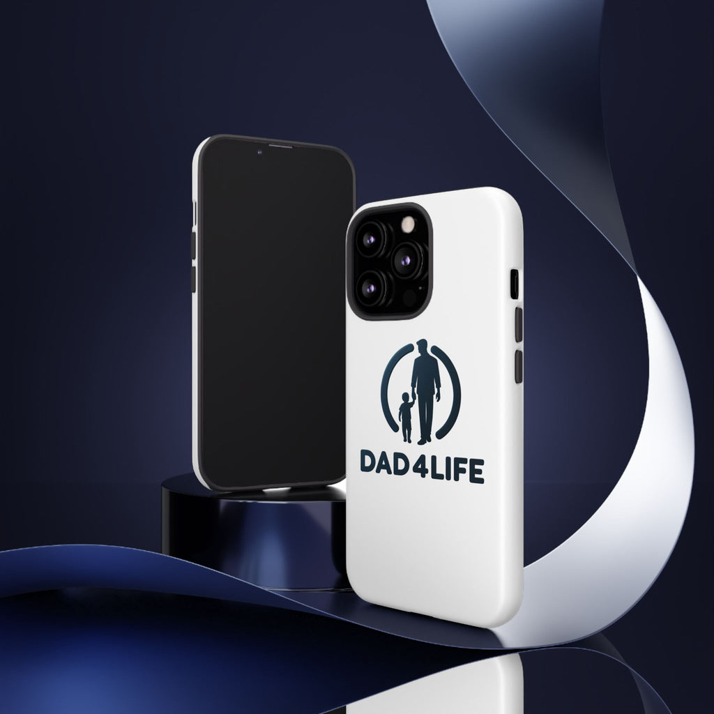 Funda protectora para teléfono Dad4Life — Funda protectora con silueta de padre e hijo