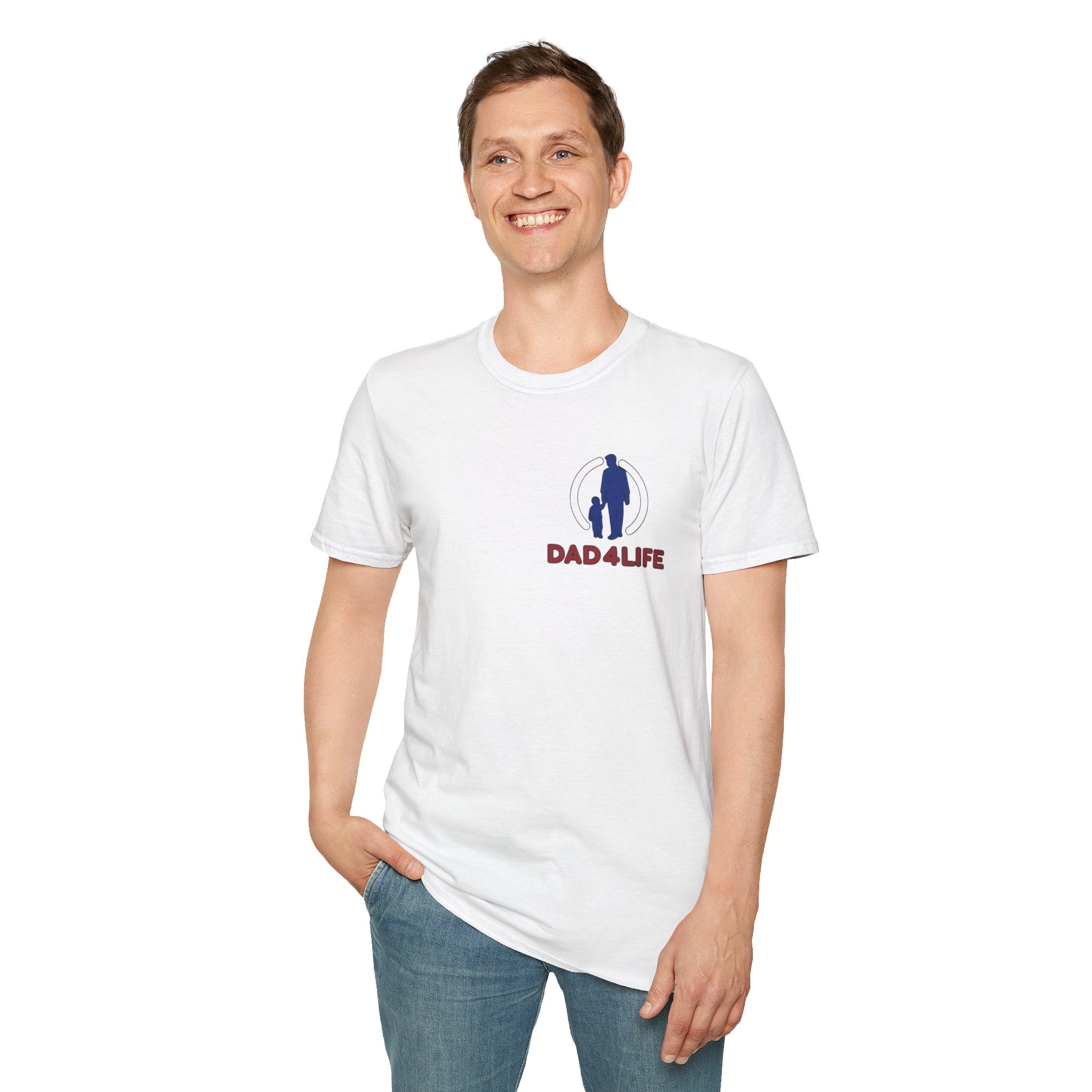 Dad 4 Life T-Shirt — Father & Child Silhouette Father's Day Tee