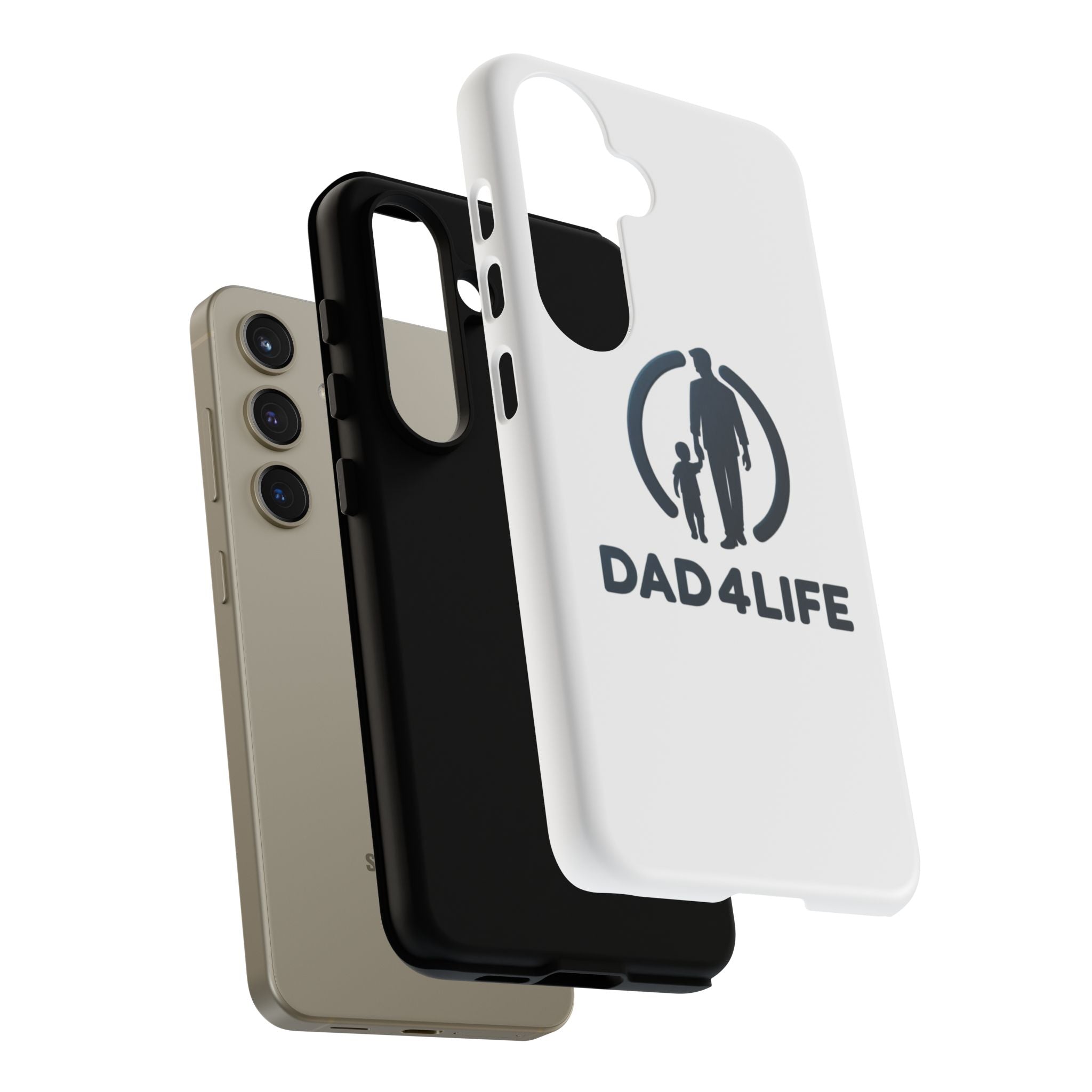 Funda protectora para teléfono Dad4Life — Funda protectora con silueta de padre e hijo
