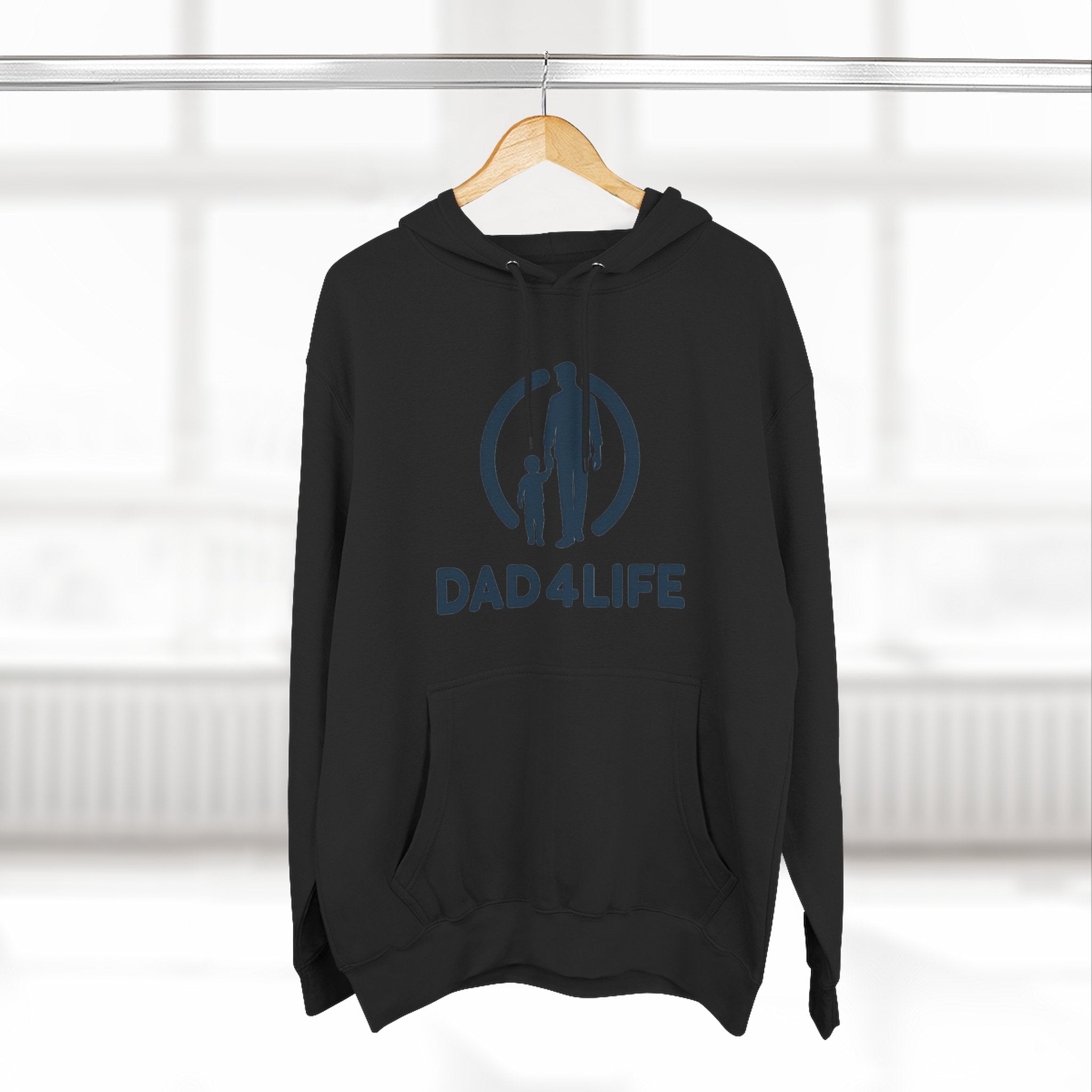 Dad 4 Life Hoodie — Father & Child Silhouette Fleece Pullover