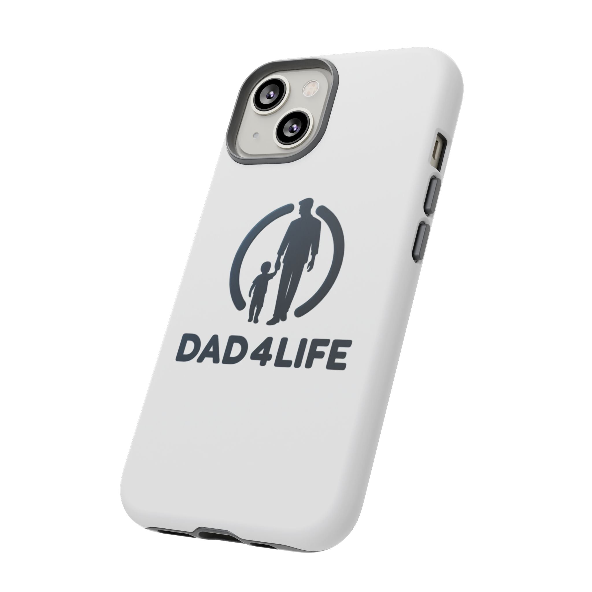 Funda protectora para teléfono Dad4Life — Funda protectora con silueta de padre e hijo