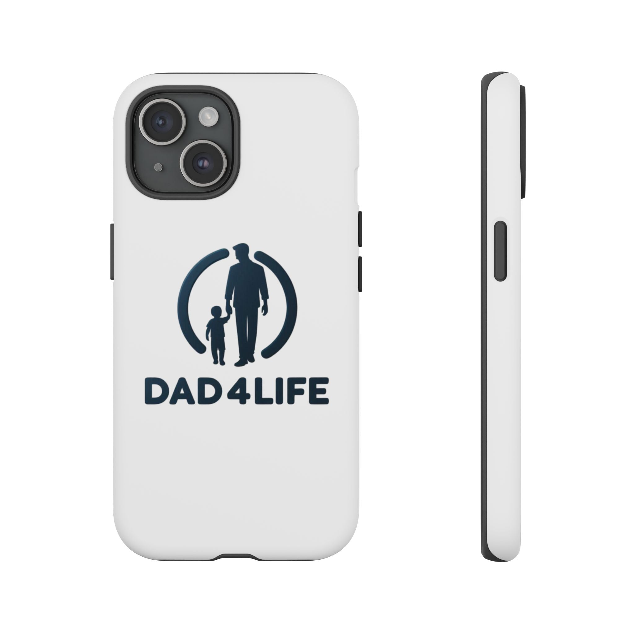 Funda protectora para teléfono Dad4Life — Funda protectora con silueta de padre e hijo