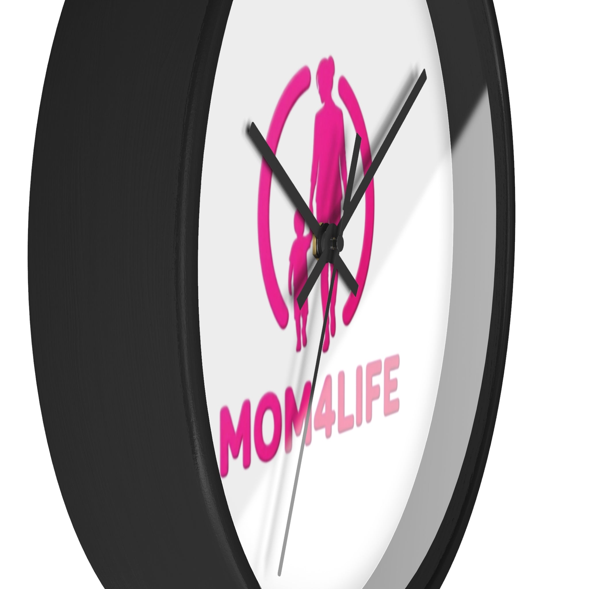Mom4Life Wall Clock – Pink Mom & Kids Decorative Clock, Mother’s Day Gift