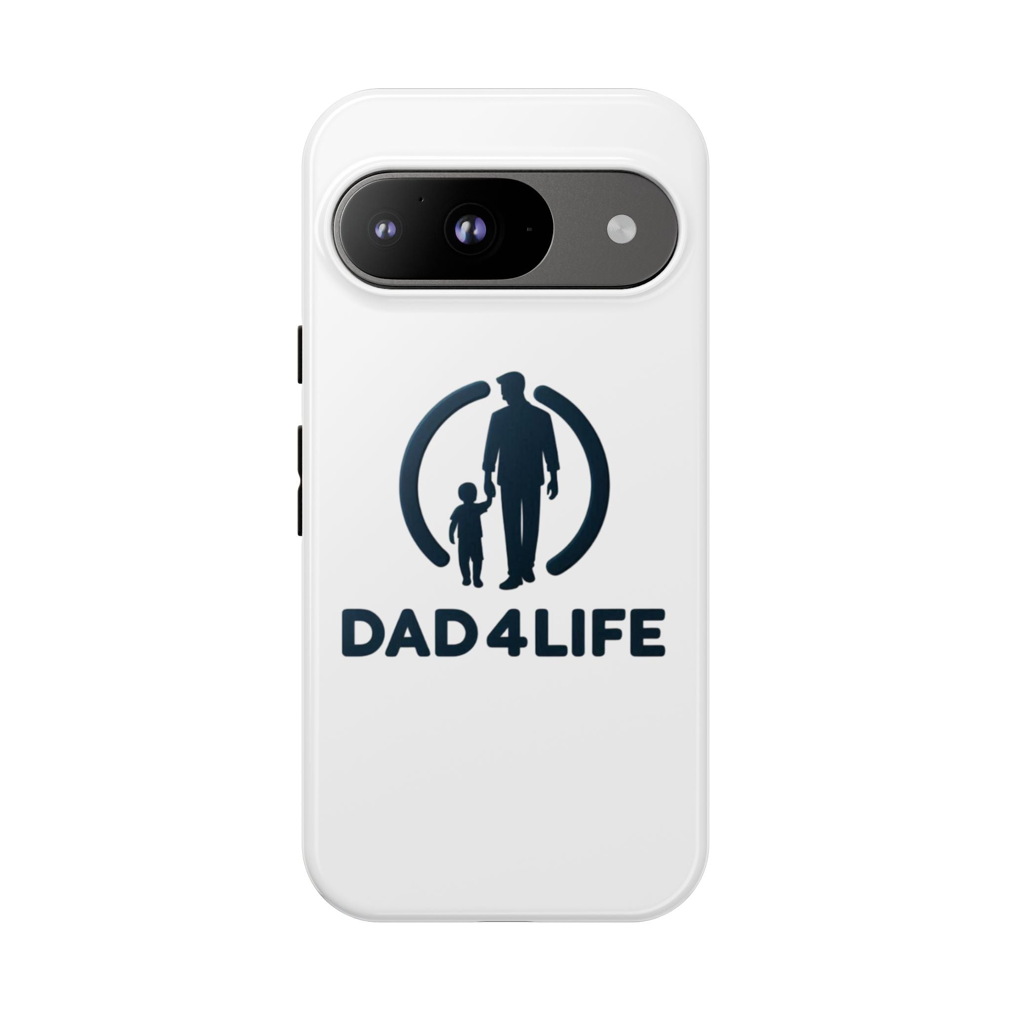Funda protectora para teléfono Dad4Life — Funda protectora con silueta de padre e hijo