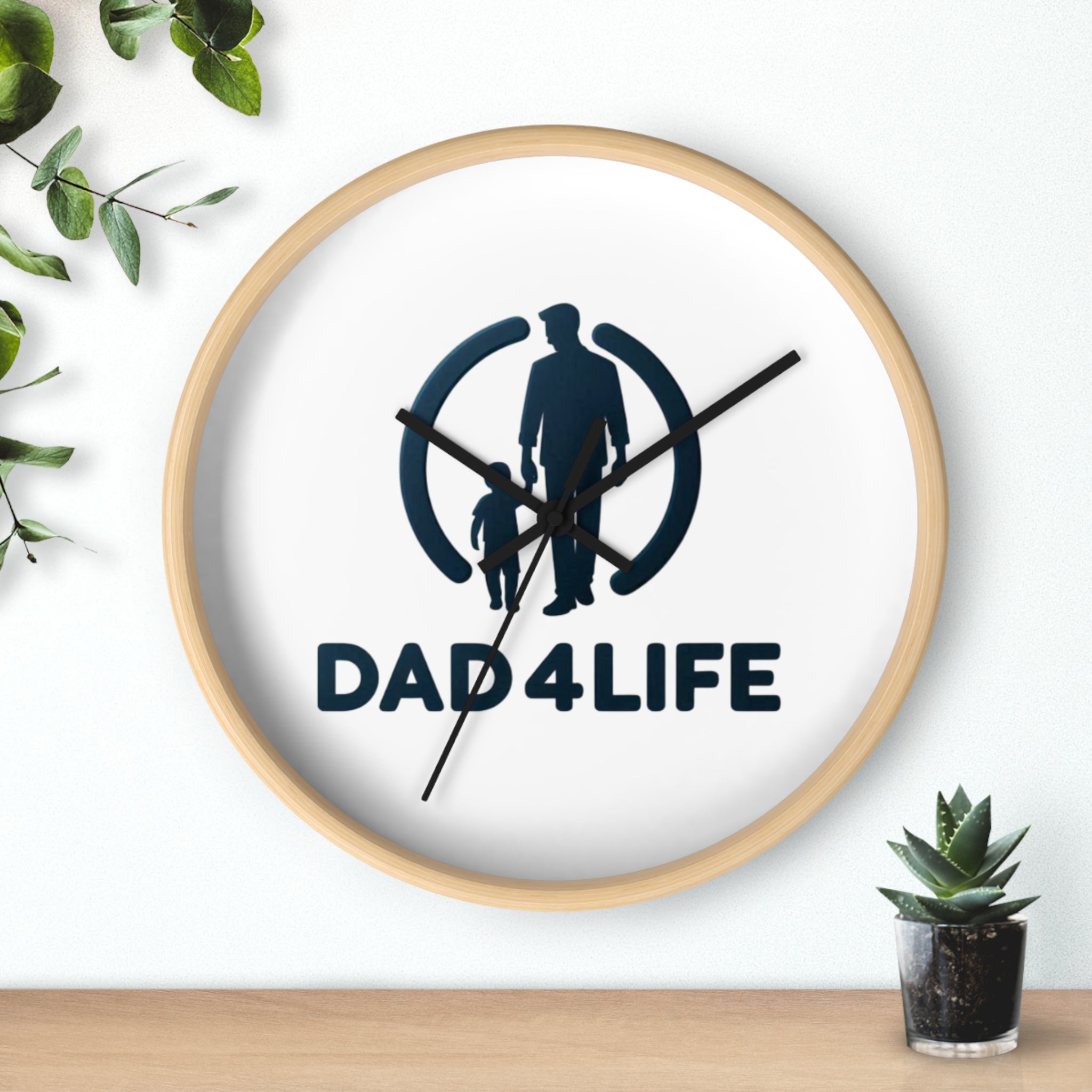 Dad4Life Wall Clock — Father & Child Silhouette Decorative Clock, Gift for Dads (Father's Day)
