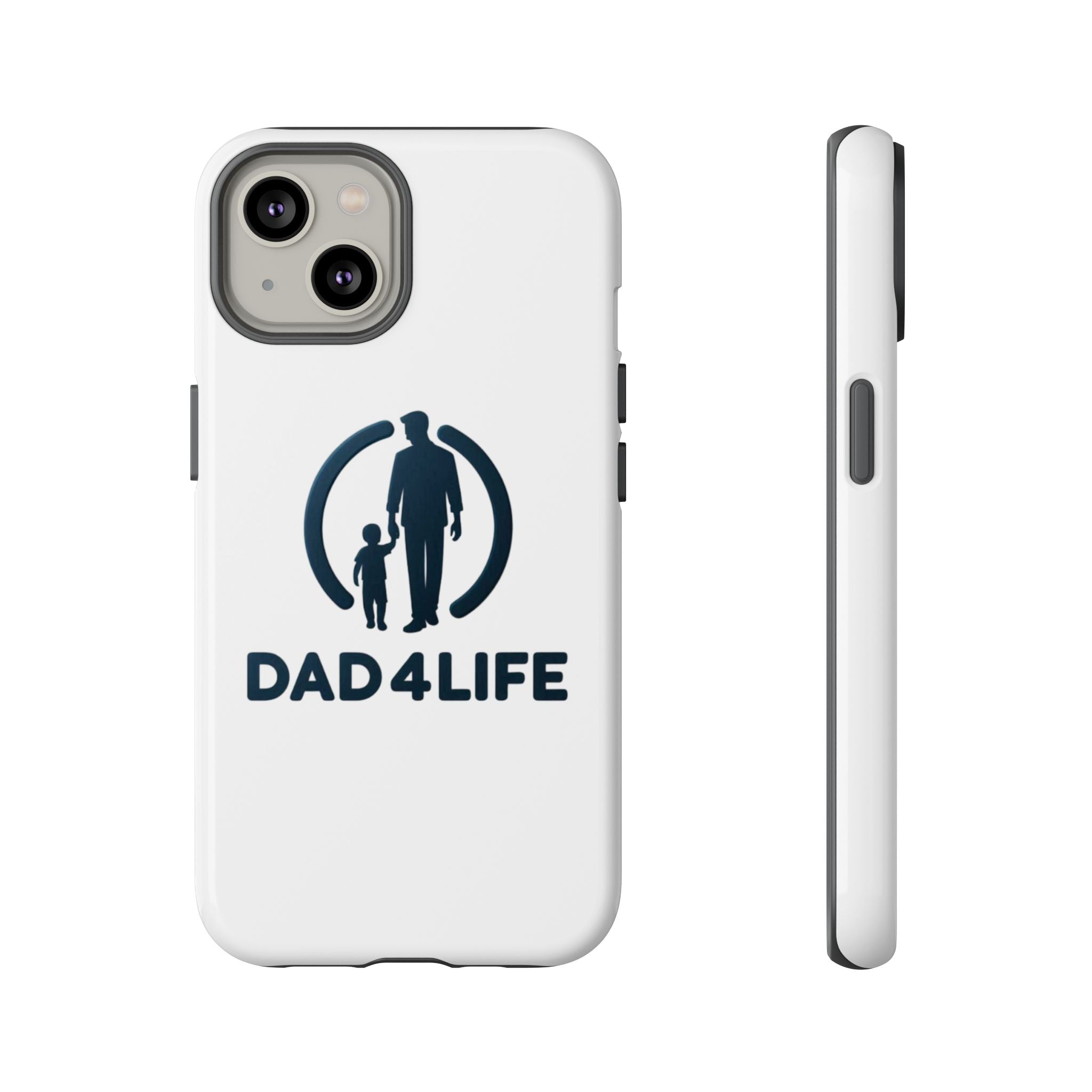Funda protectora para teléfono Dad4Life — Funda protectora con silueta de padre e hijo
