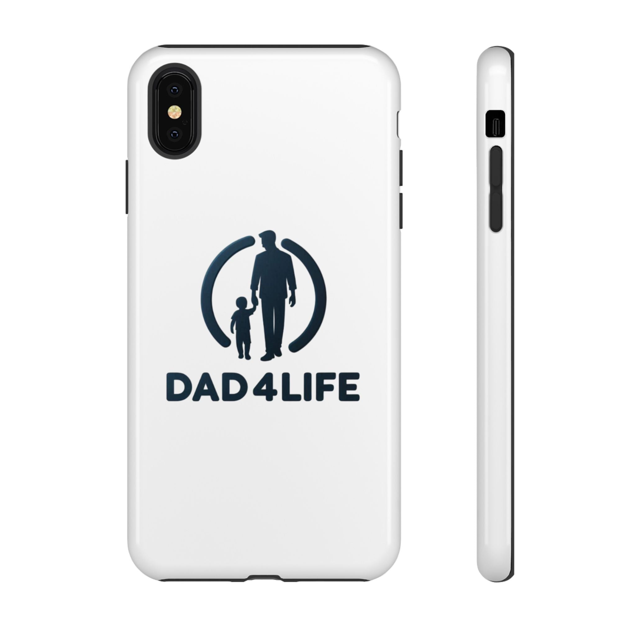Funda protectora para teléfono Dad4Life — Funda protectora con silueta de padre e hijo