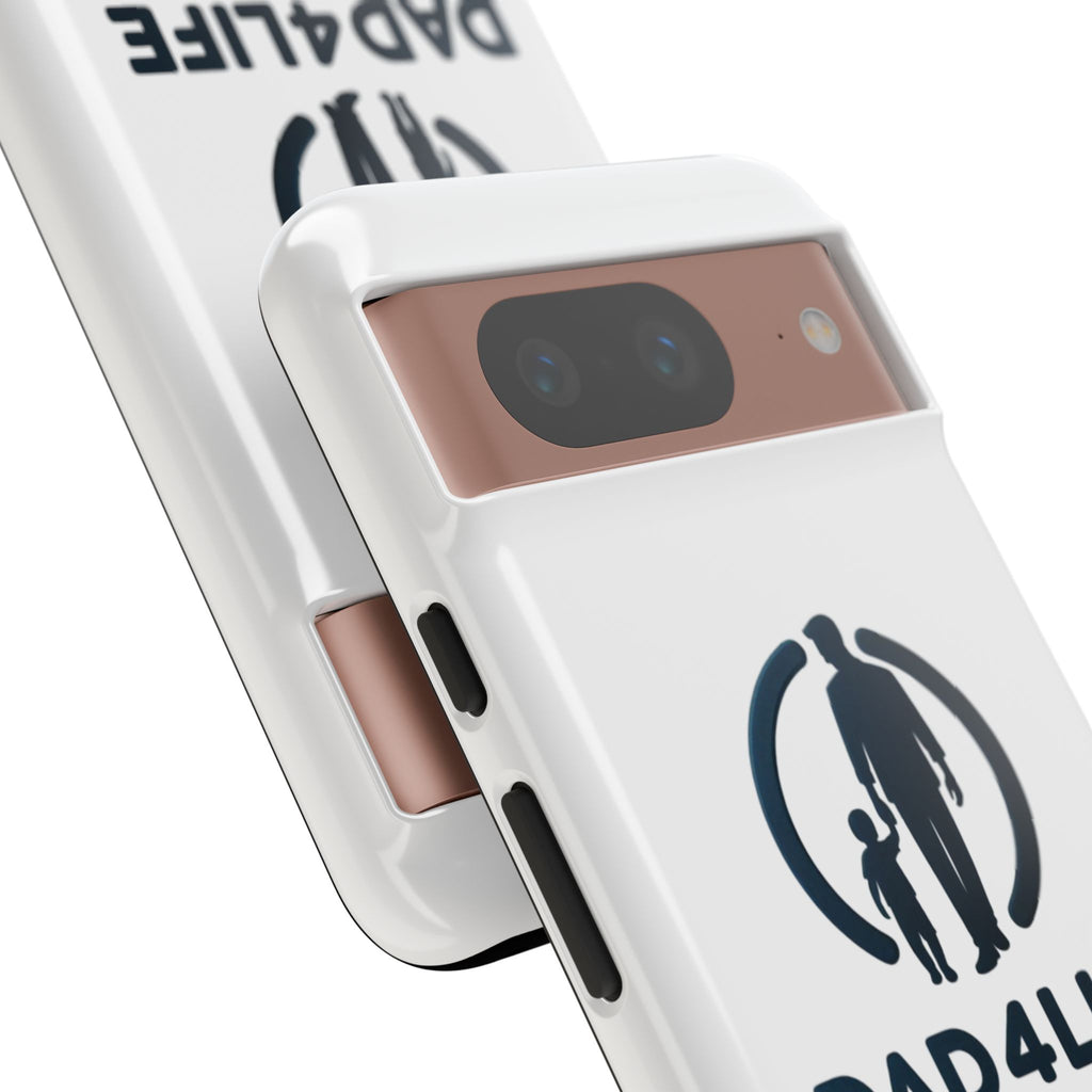 Funda protectora para teléfono Dad4Life — Funda protectora con silueta de padre e hijo