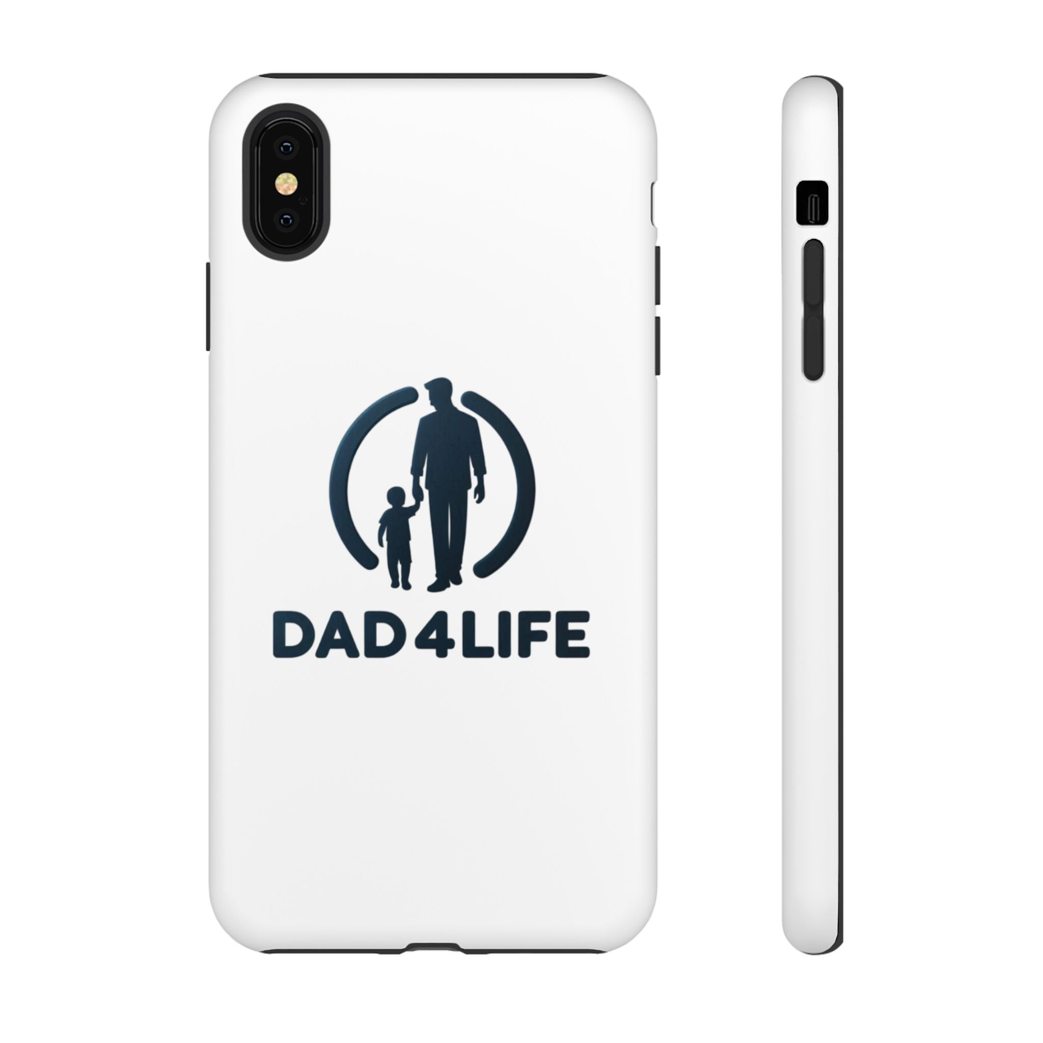 Funda protectora para teléfono Dad4Life — Funda protectora con silueta de padre e hijo