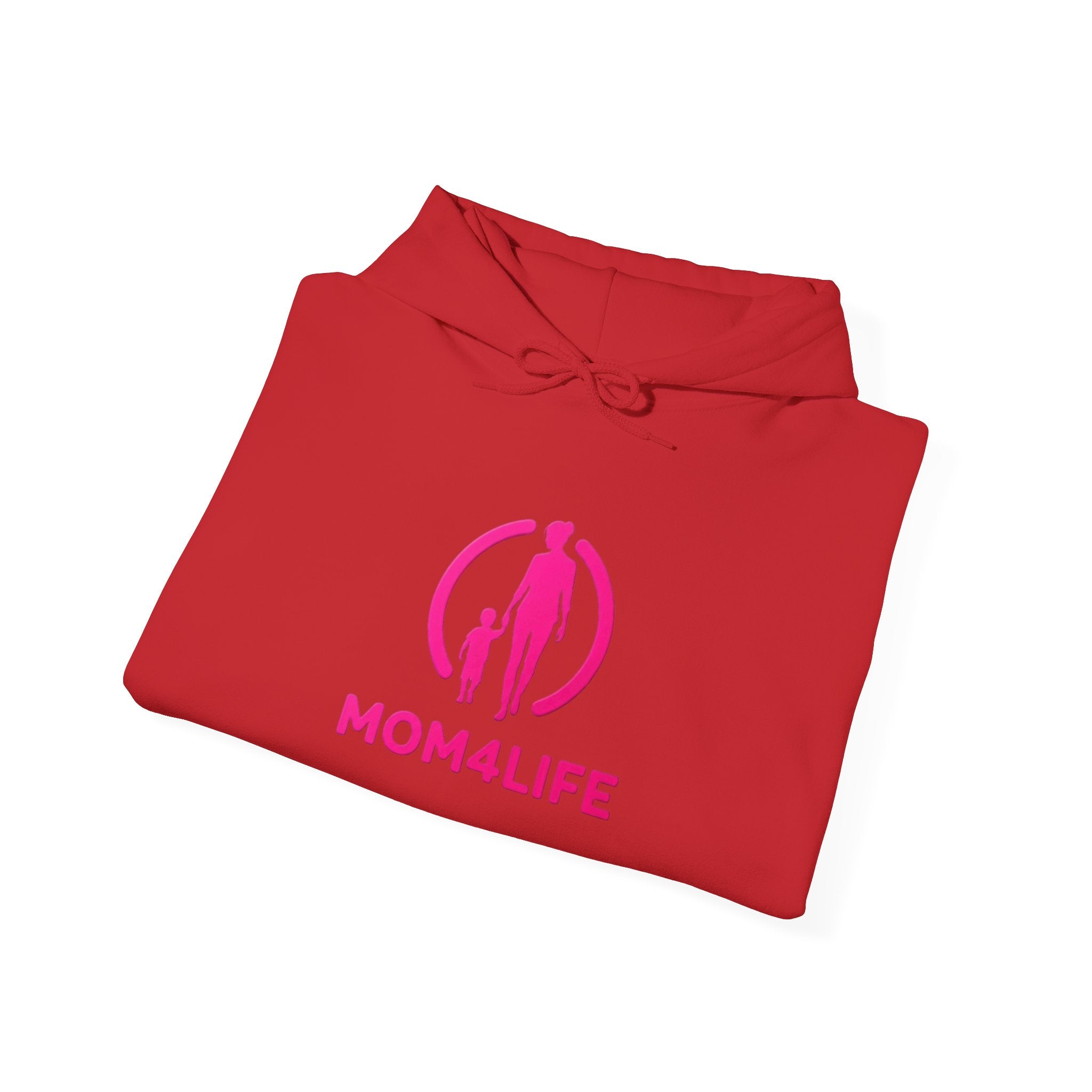 Mom4Life Hoodie — Pink Mom & Child Graphic Pullover, Mother's Day Gift