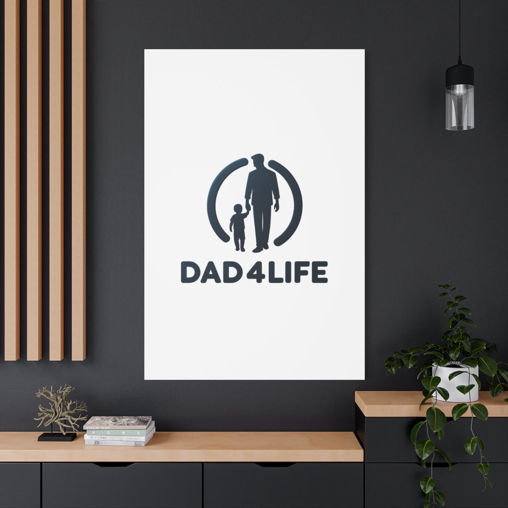 Canvas Wall Art — “DAD4LIFE” Father & Child Matte Stretched Canvas
