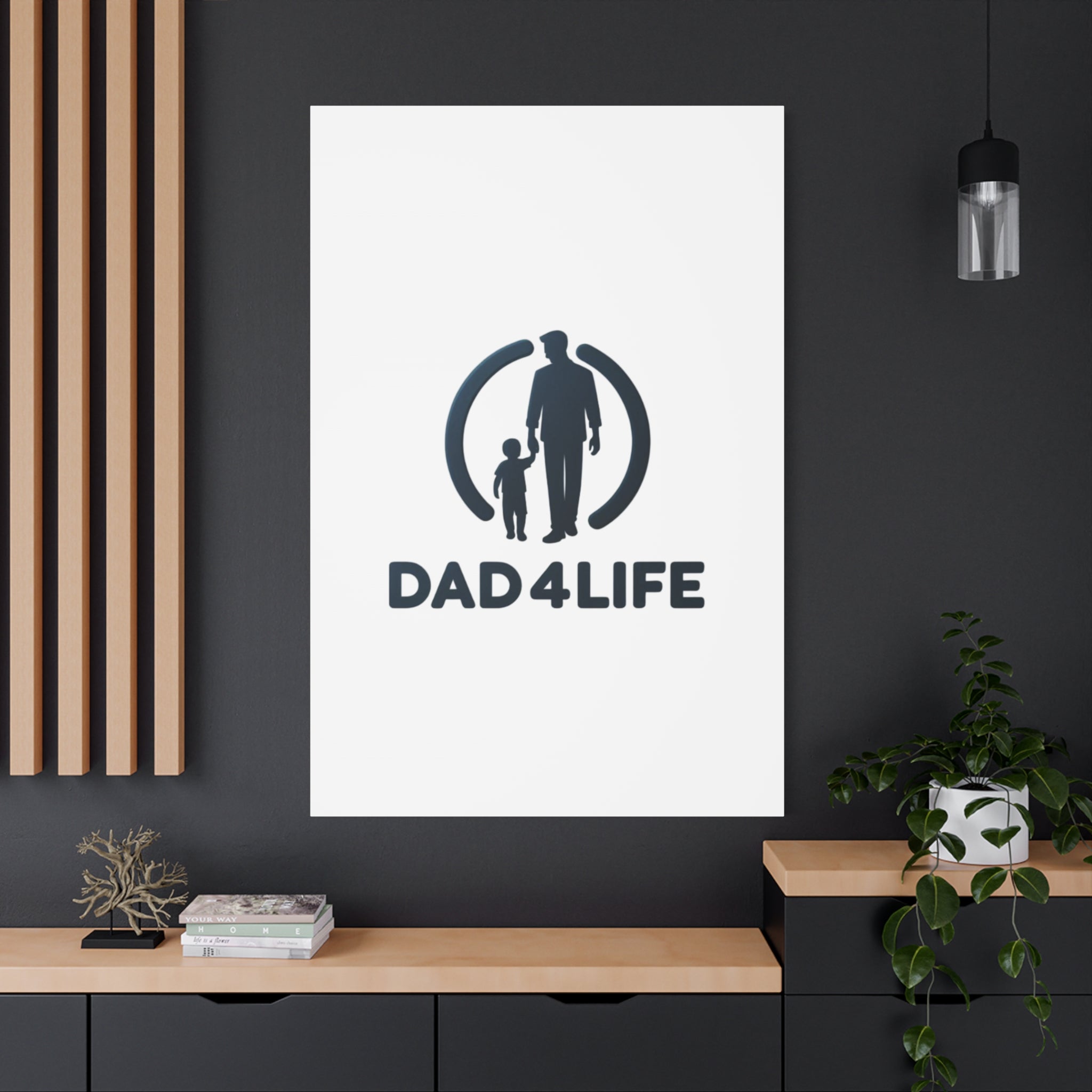Canvas Wall Art — “DAD4LIFE” Father & Child Matte Stretched Canvas
