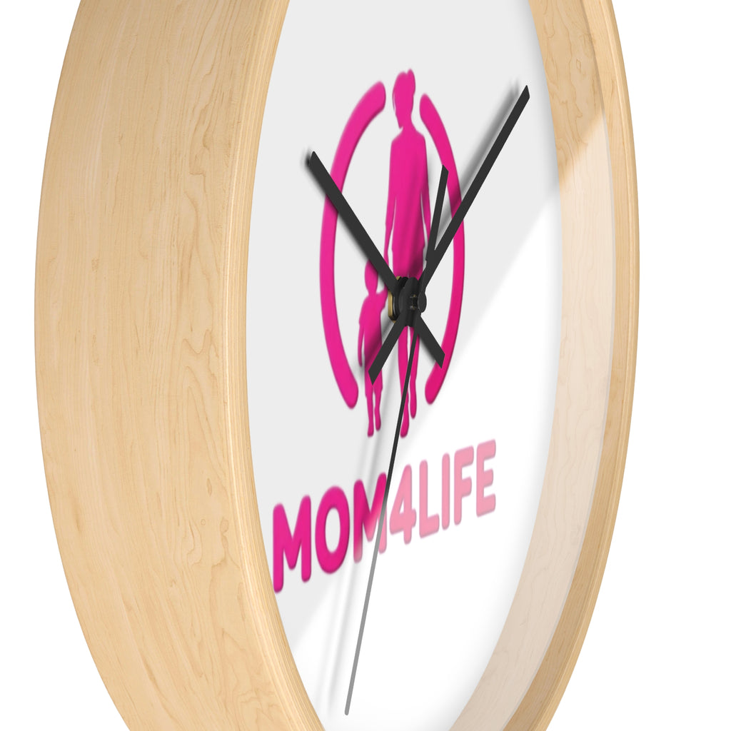 Mom4Life Wall Clock – Pink Mom & Kids Decorative Clock, Mother’s Day Gift