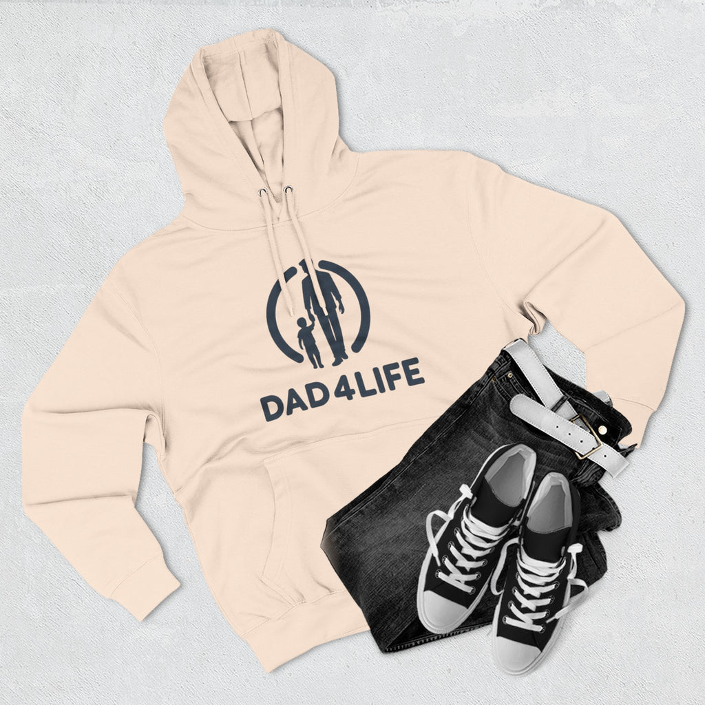 Dad 4 Life Hoodie — Father & Child Silhouette Fleece Pullover