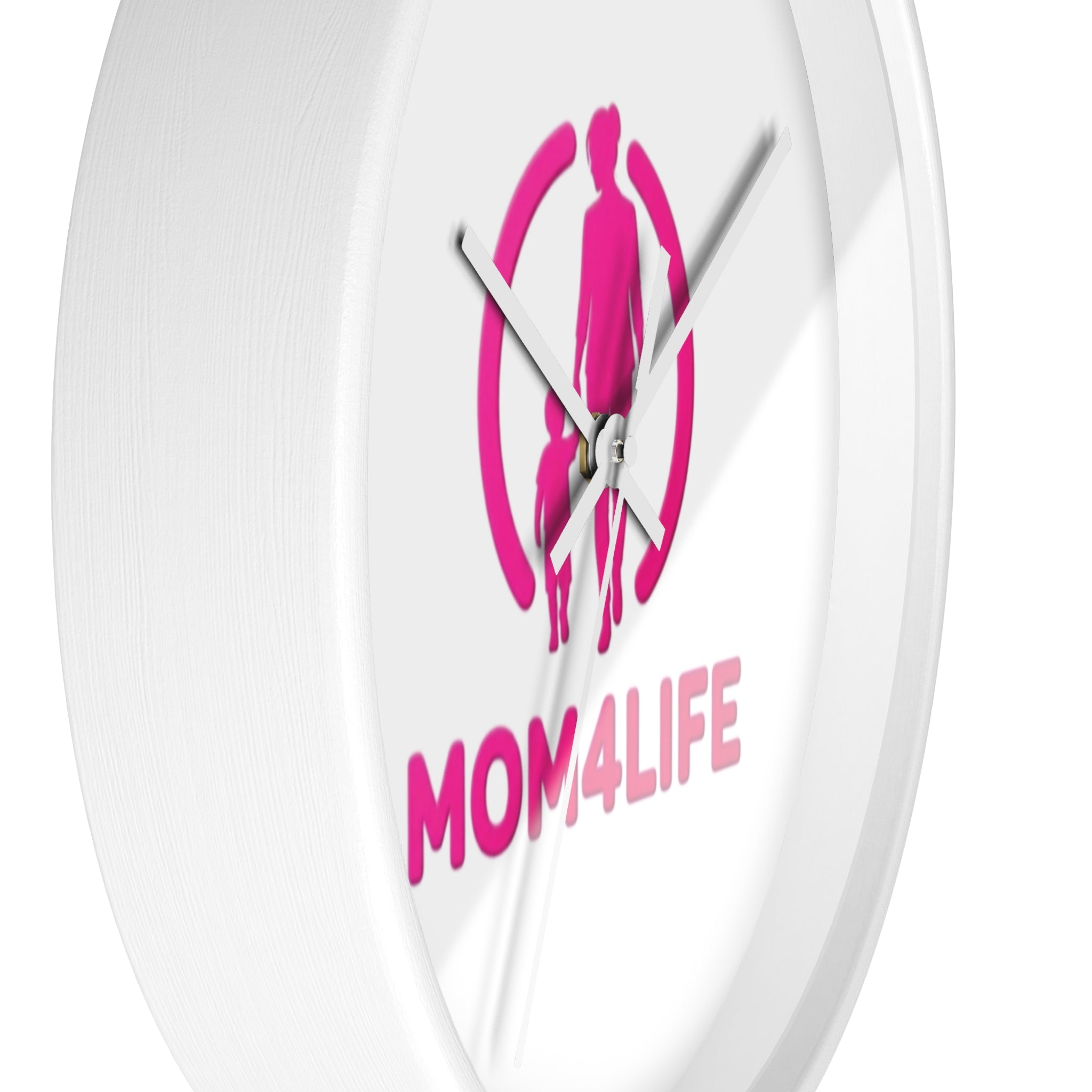 Mom4Life Wall Clock – Pink Mom & Kids Decorative Clock, Mother’s Day Gift