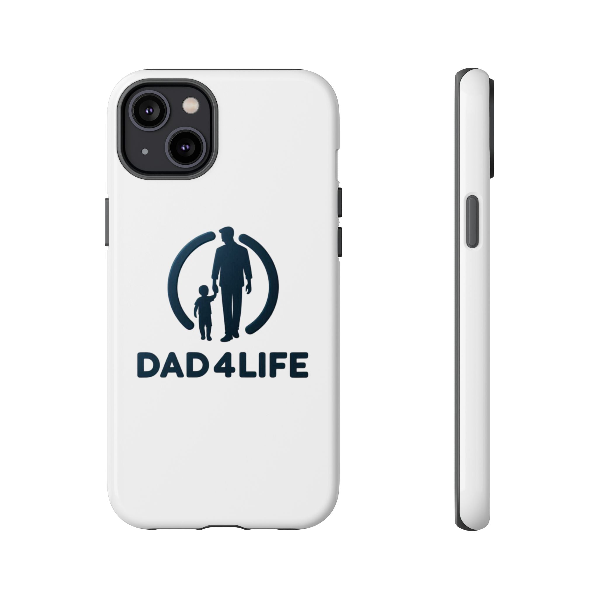 Funda protectora para teléfono Dad4Life — Funda protectora con silueta de padre e hijo
