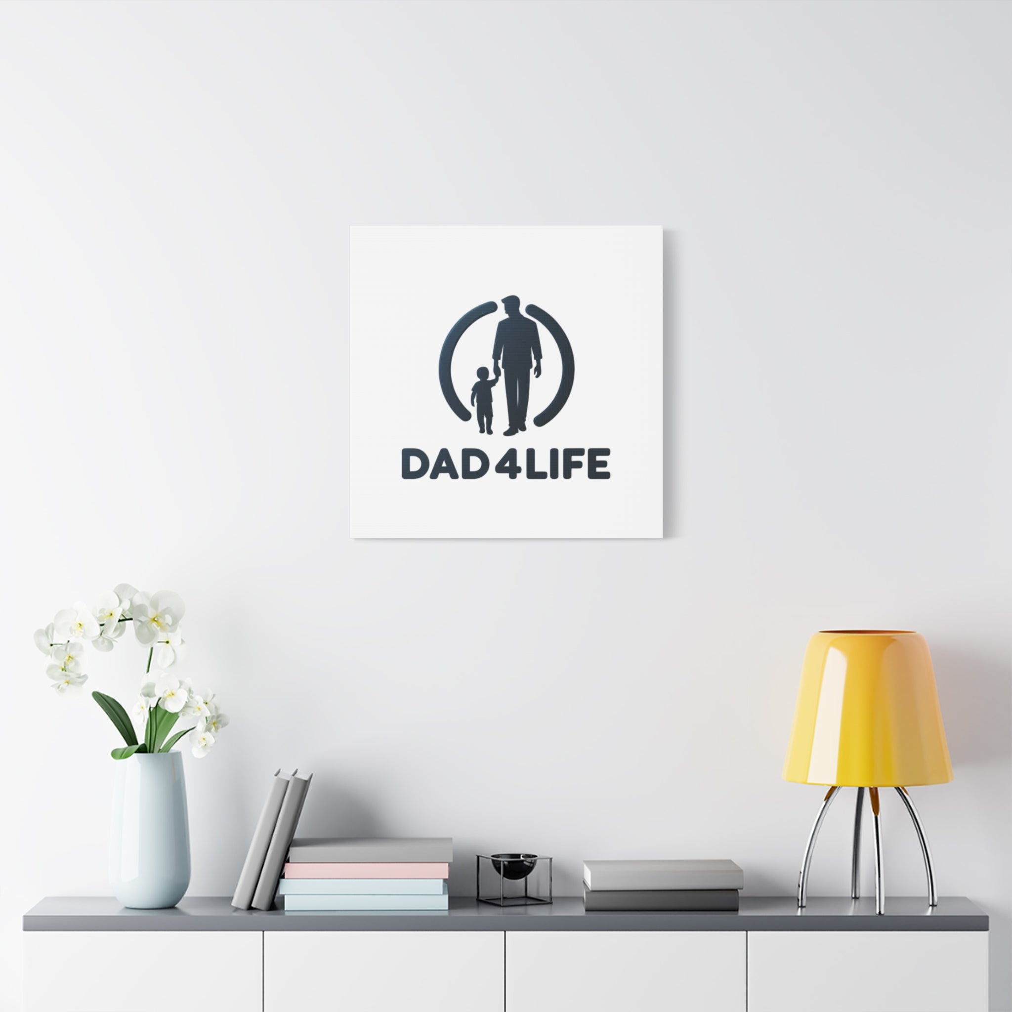 Canvas Wall Art — “DAD4LIFE” Father & Child Matte Stretched Canvas