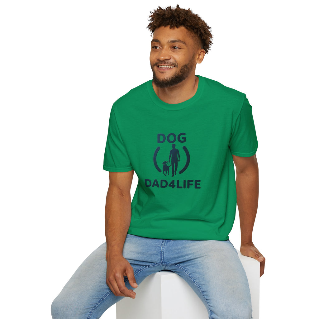 Dog Dad T-Shirt — "DOG DAD4LIFE" Graphic Tee for Dog Lovers