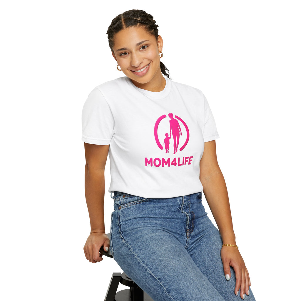 Mom4Life T-Shirt — Mother's Day Graphic Tee with Mom and Child Silhouette
