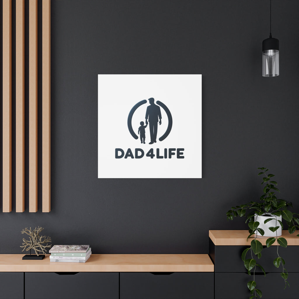 Canvas Wall Art — “DAD4LIFE” Father & Child Matte Stretched Canvas