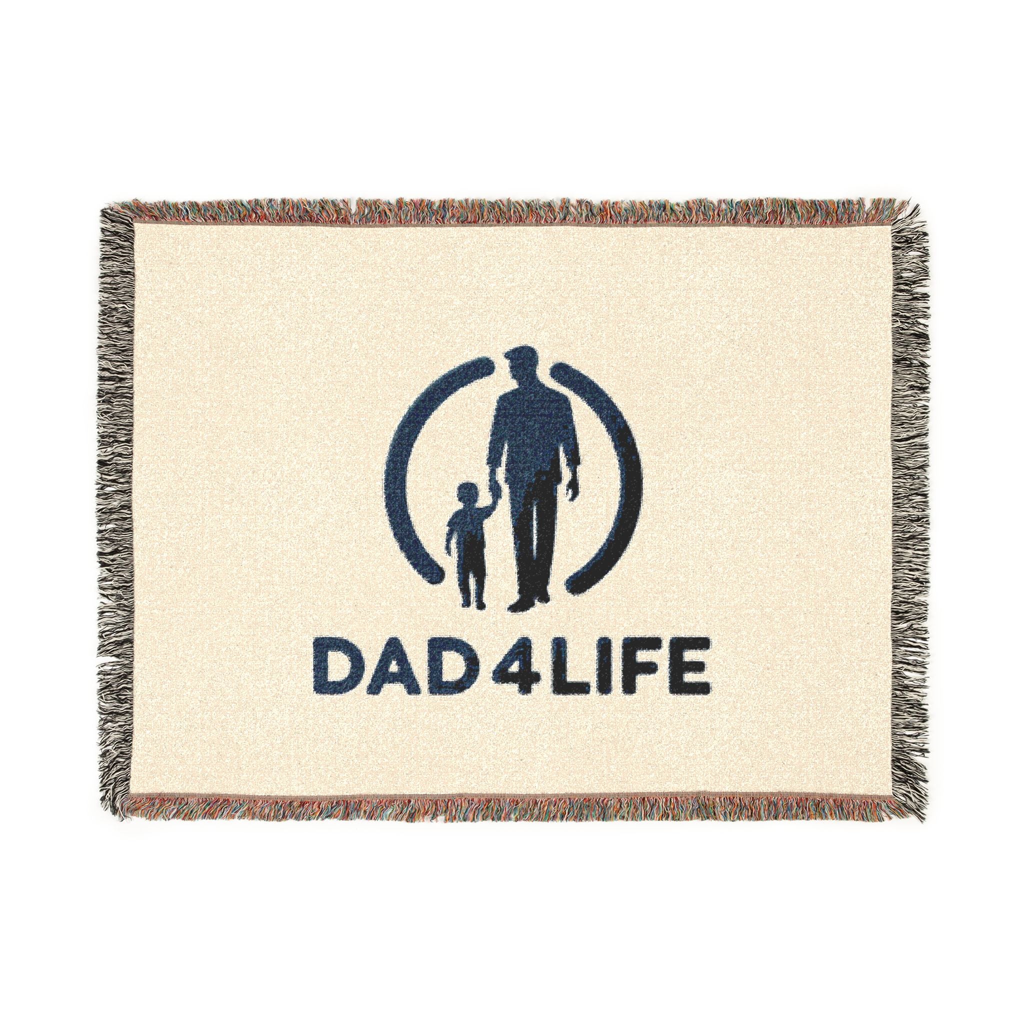 Dad 4 Life Woven Blanket — Father & Child Throw, Perfect Father's Day Gift