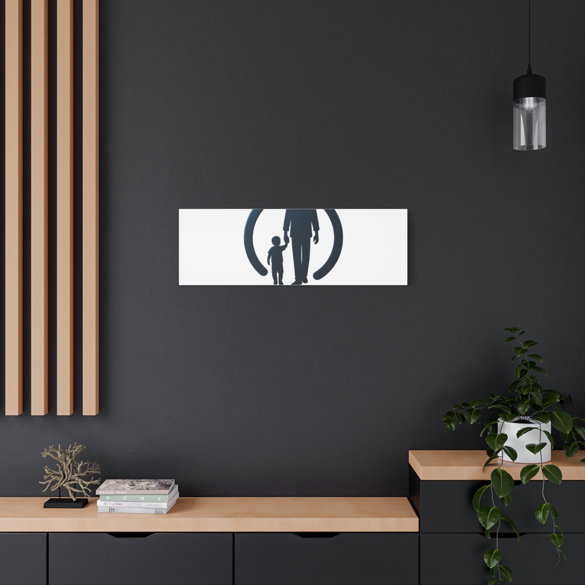 Canvas Wall Art — “DAD4LIFE” Father & Child Matte Stretched Canvas