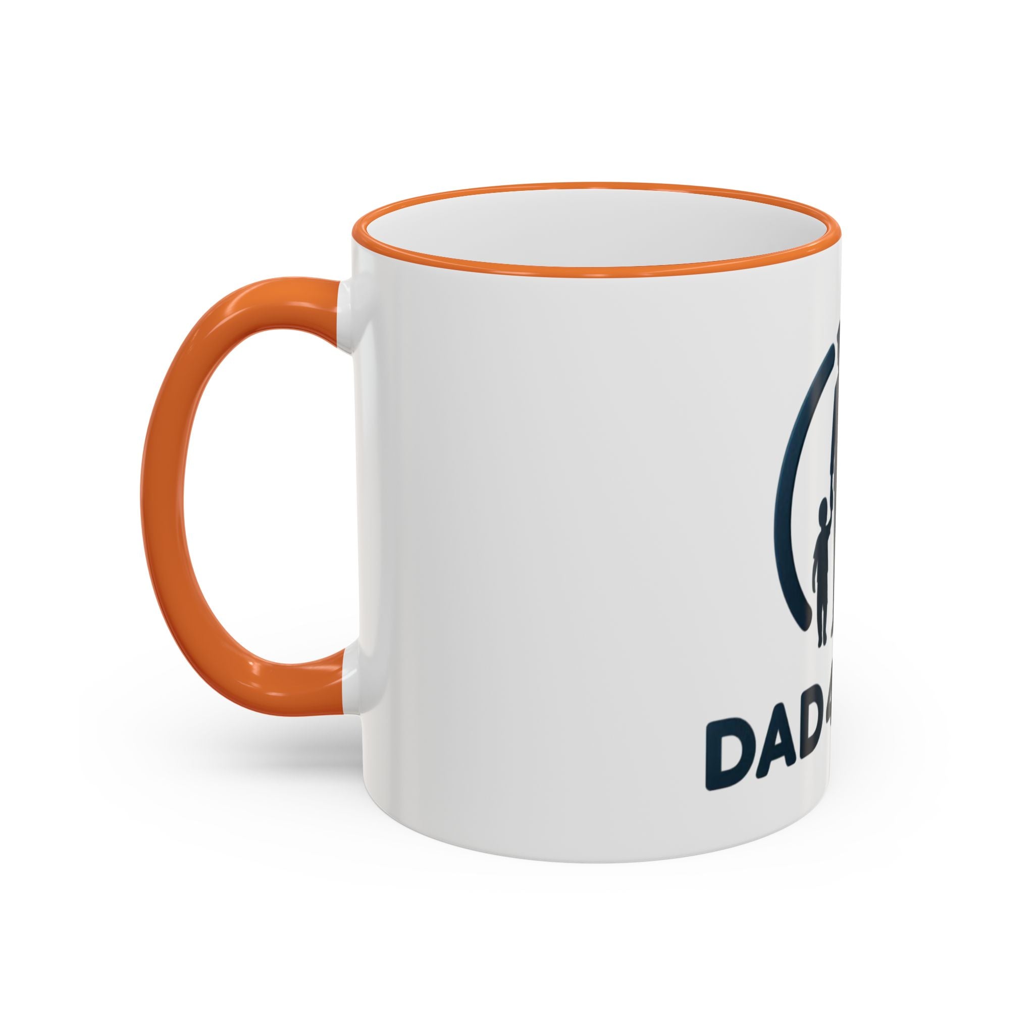 Dad 4 Life Accent Rim Mug — Father & Child Coffee Cup (11oz/15oz)