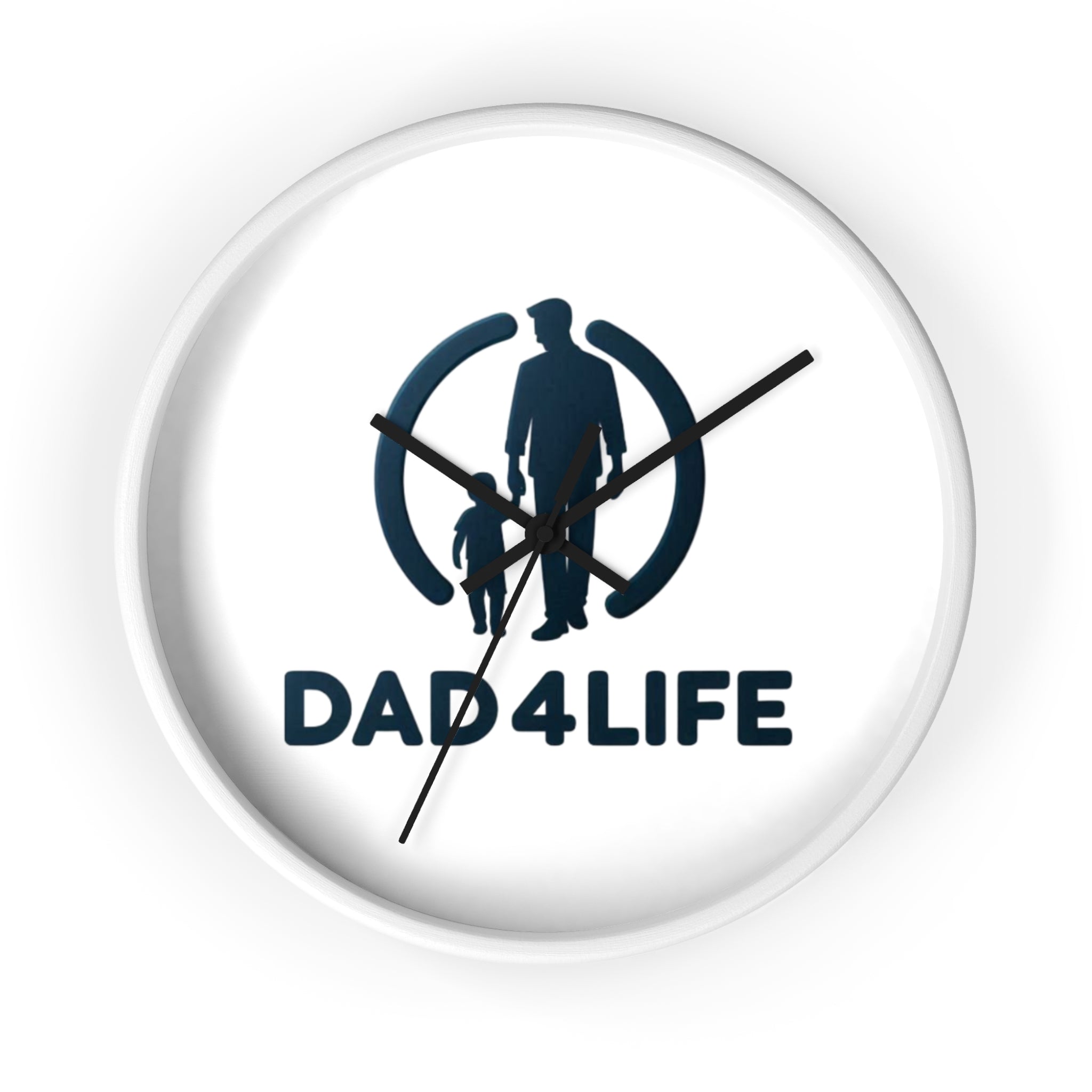 Dad4Life Wall Clock — Father & Child Silhouette Decorative Clock, Gift for Dads (Father's Day)