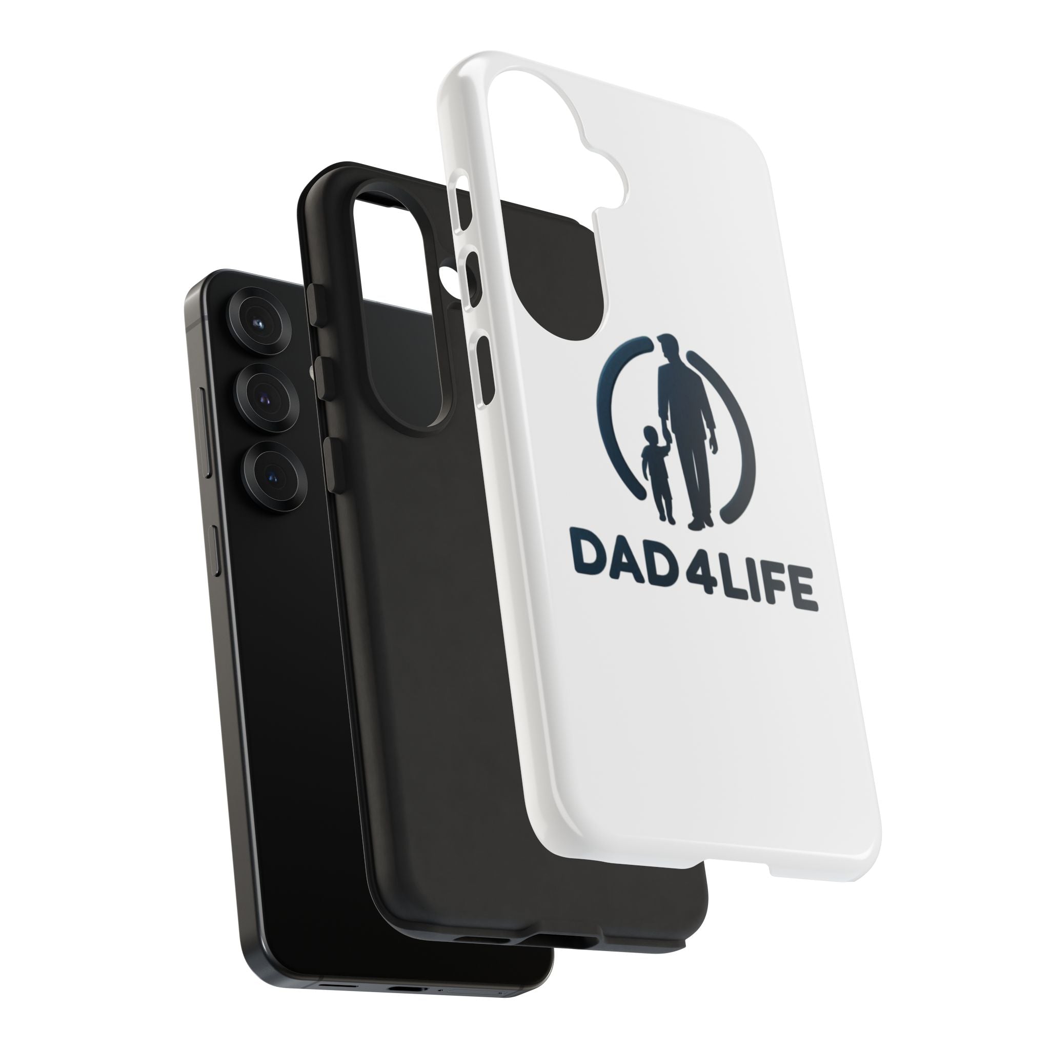 Funda protectora para teléfono Dad4Life — Funda protectora con silueta de padre e hijo
