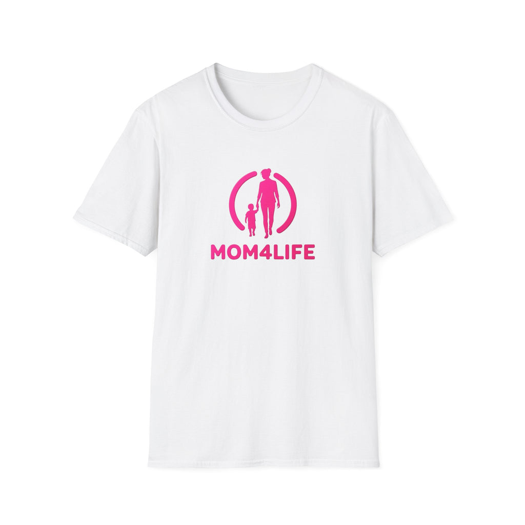 Mom4Life T-Shirt — Pink Mom and Child Graphic Tee, Mother's Day Gift
