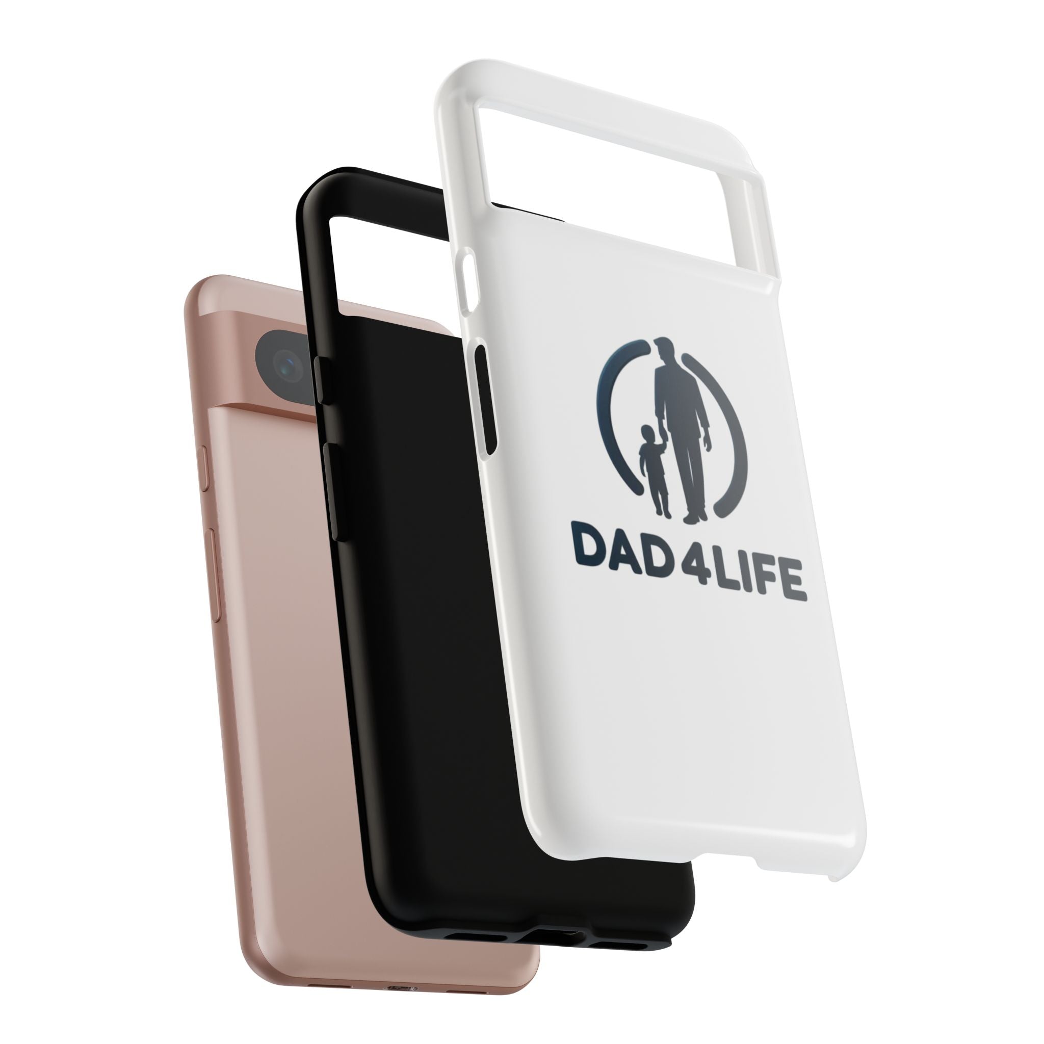 Funda protectora para teléfono Dad4Life — Funda protectora con silueta de padre e hijo