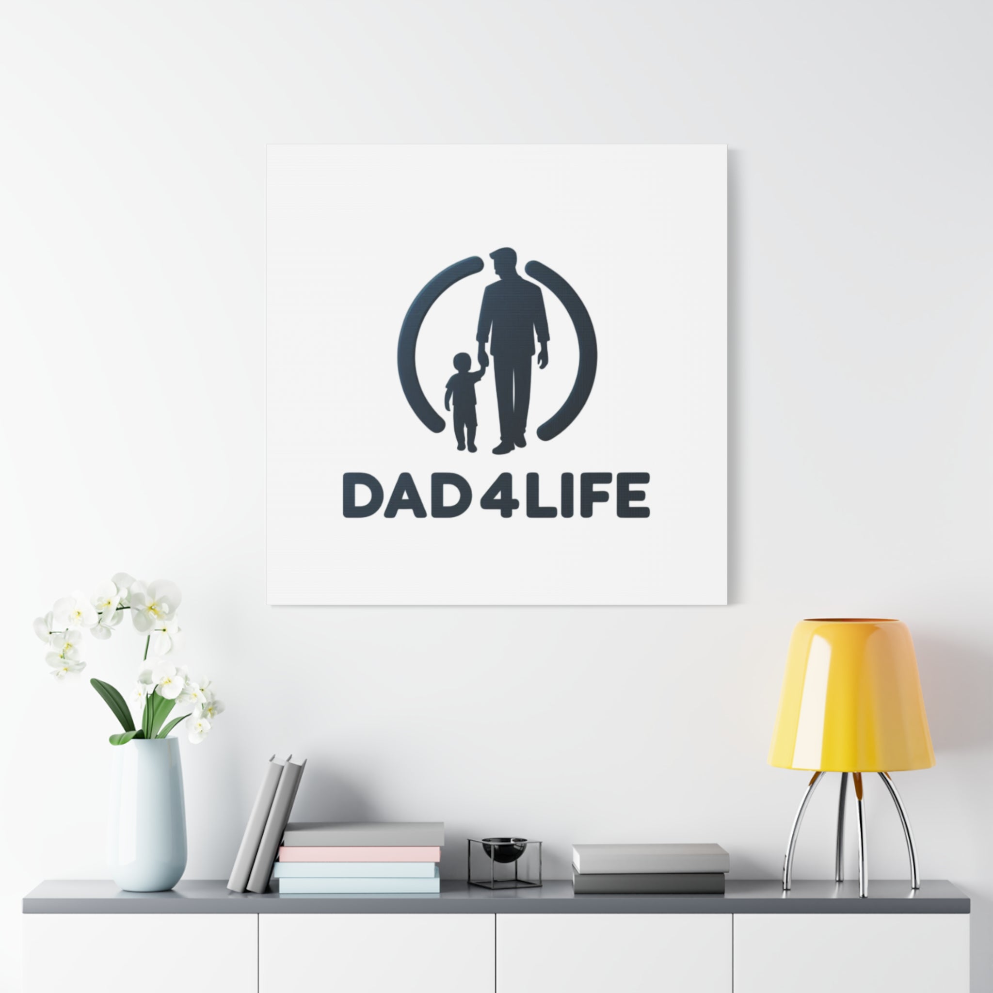 Canvas Wall Art — “DAD4LIFE” Father & Child Matte Stretched Canvas