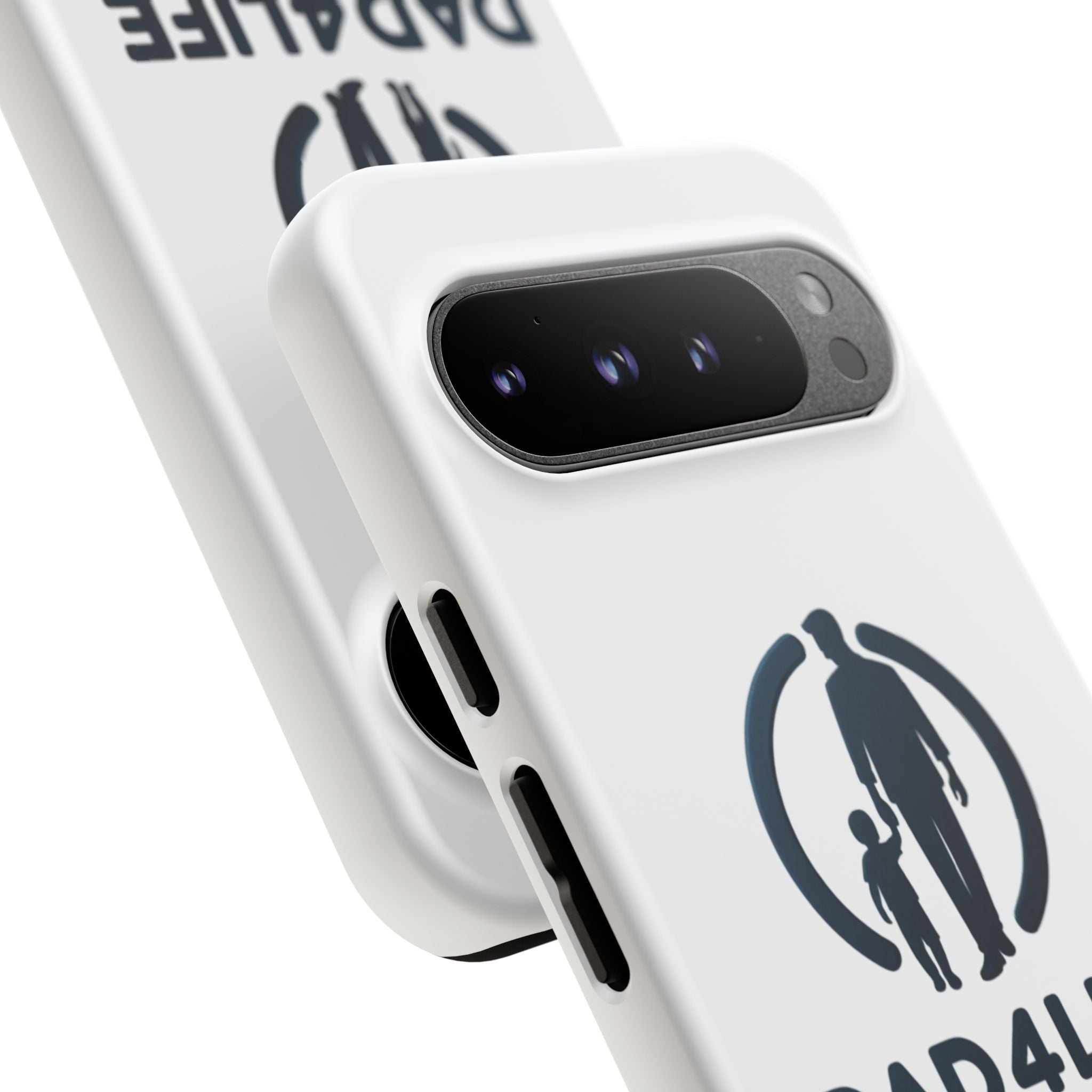 Funda protectora para teléfono Dad4Life — Funda protectora con silueta de padre e hijo