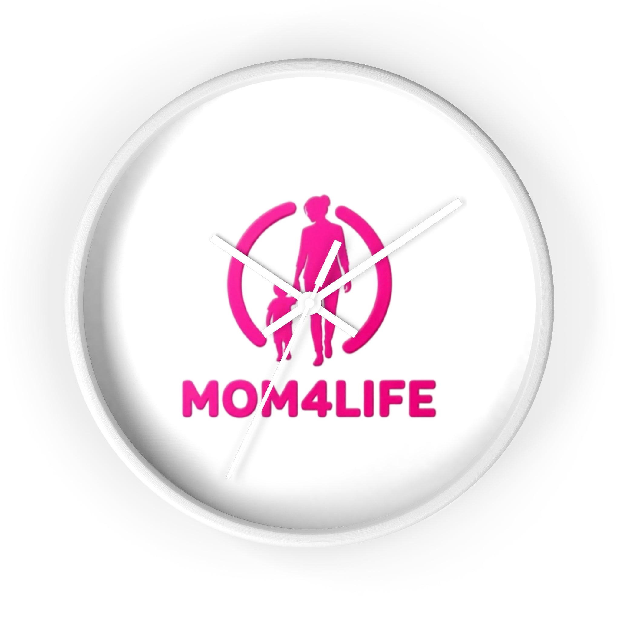 Mom4Life Wall Clock – Pink Mom & Kids Decorative Clock, Mother’s Day Gift