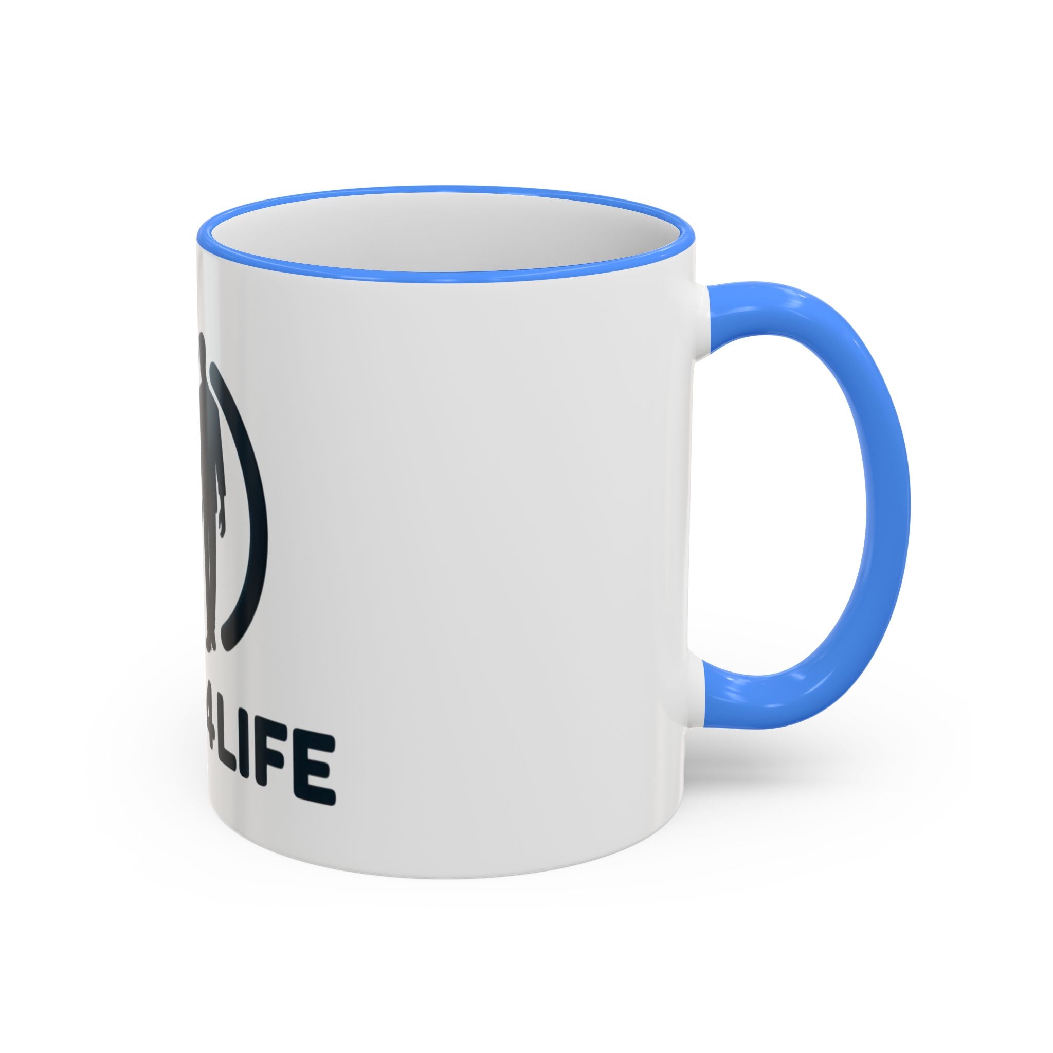 Dad 4 Life Accent Rim Mug — Father & Child Coffee Cup (11oz/15oz)
