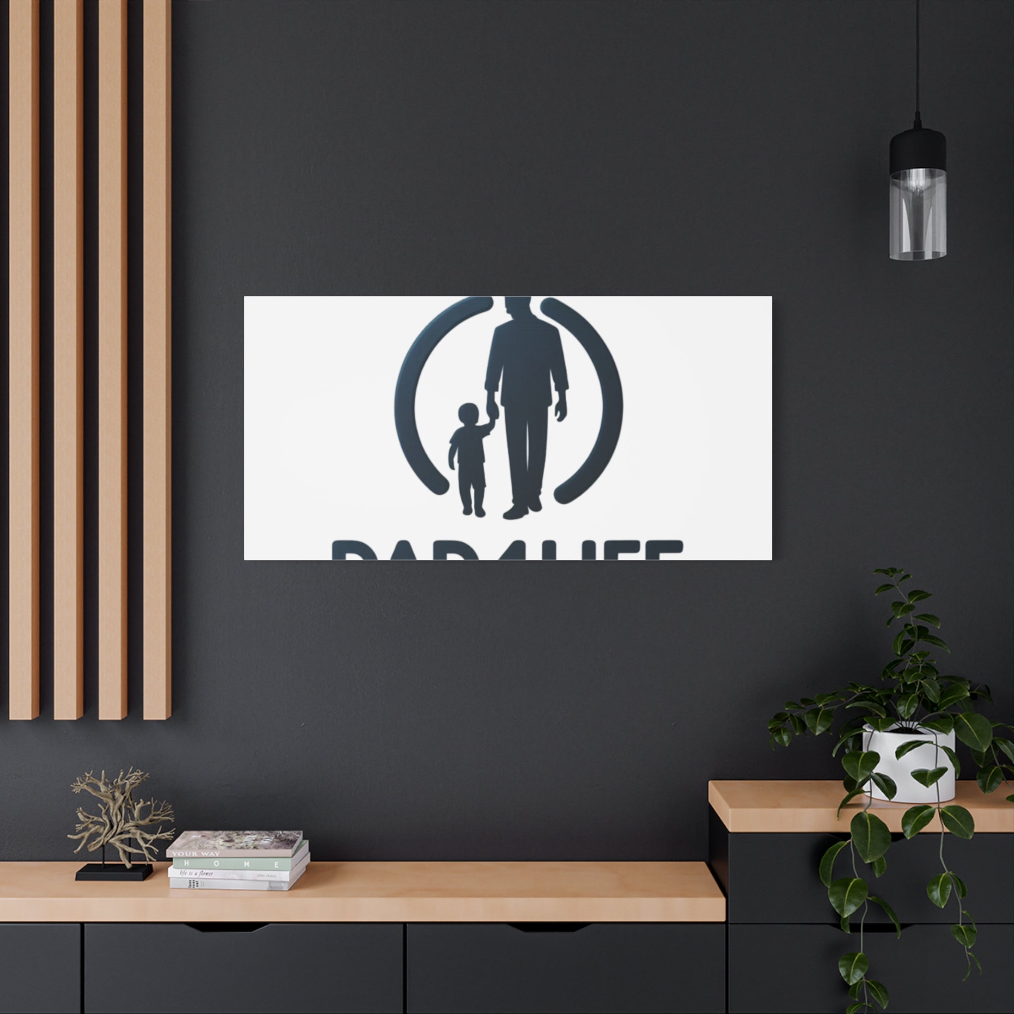 Canvas Wall Art — “DAD4LIFE” Father & Child Matte Stretched Canvas