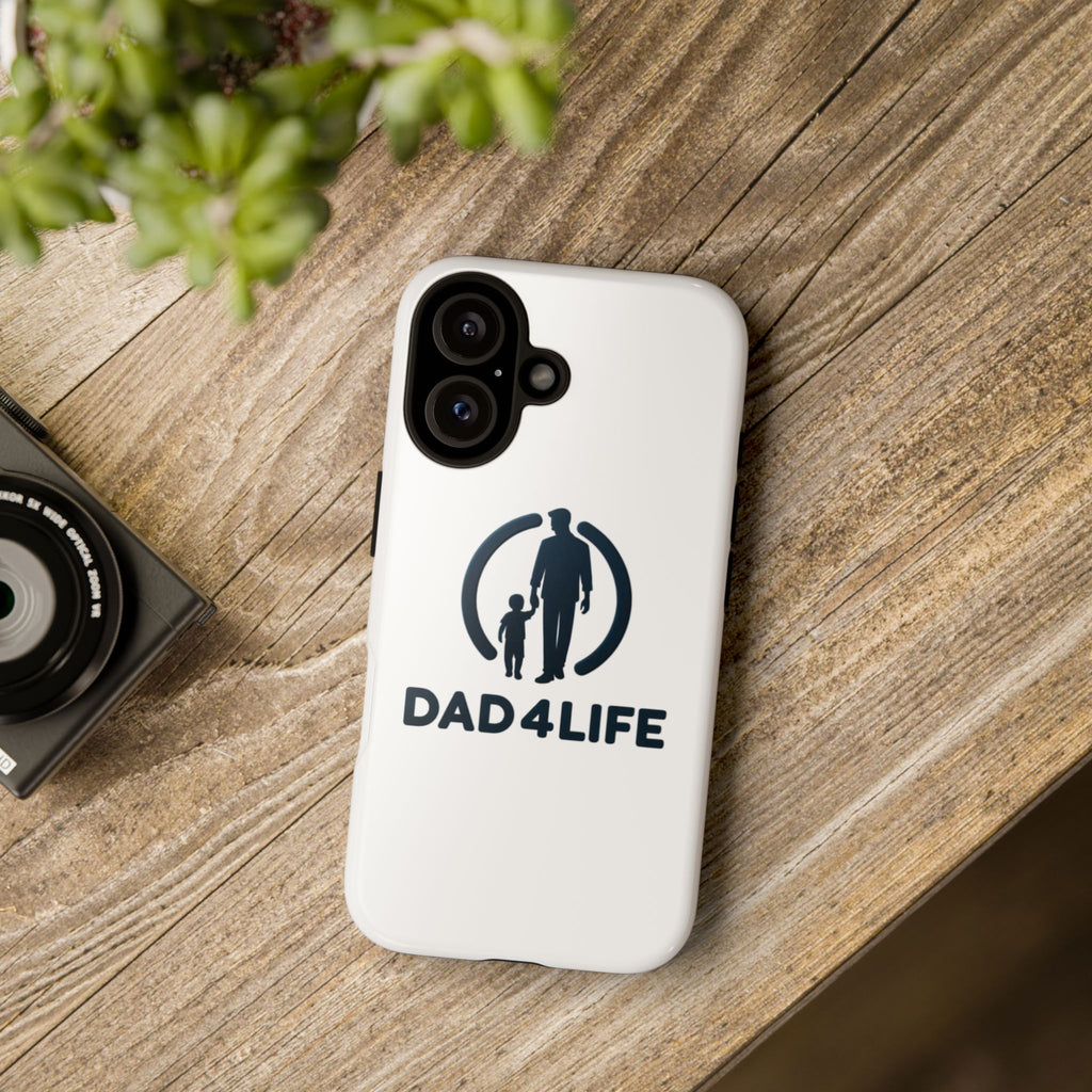 Funda protectora para teléfono Dad4Life — Funda protectora con silueta de padre e hijo