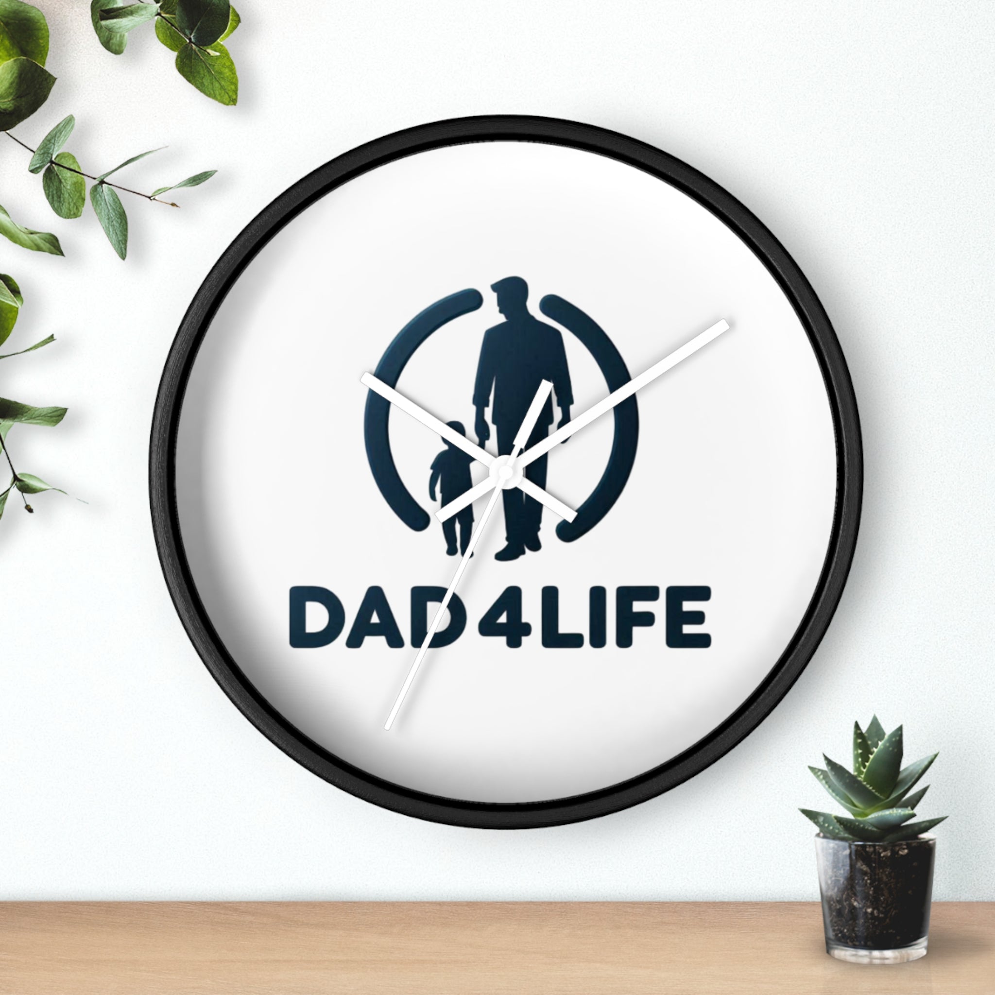 Dad4Life Wall Clock — Father & Child Silhouette Decorative Clock, Gift for Dads (Father's Day)