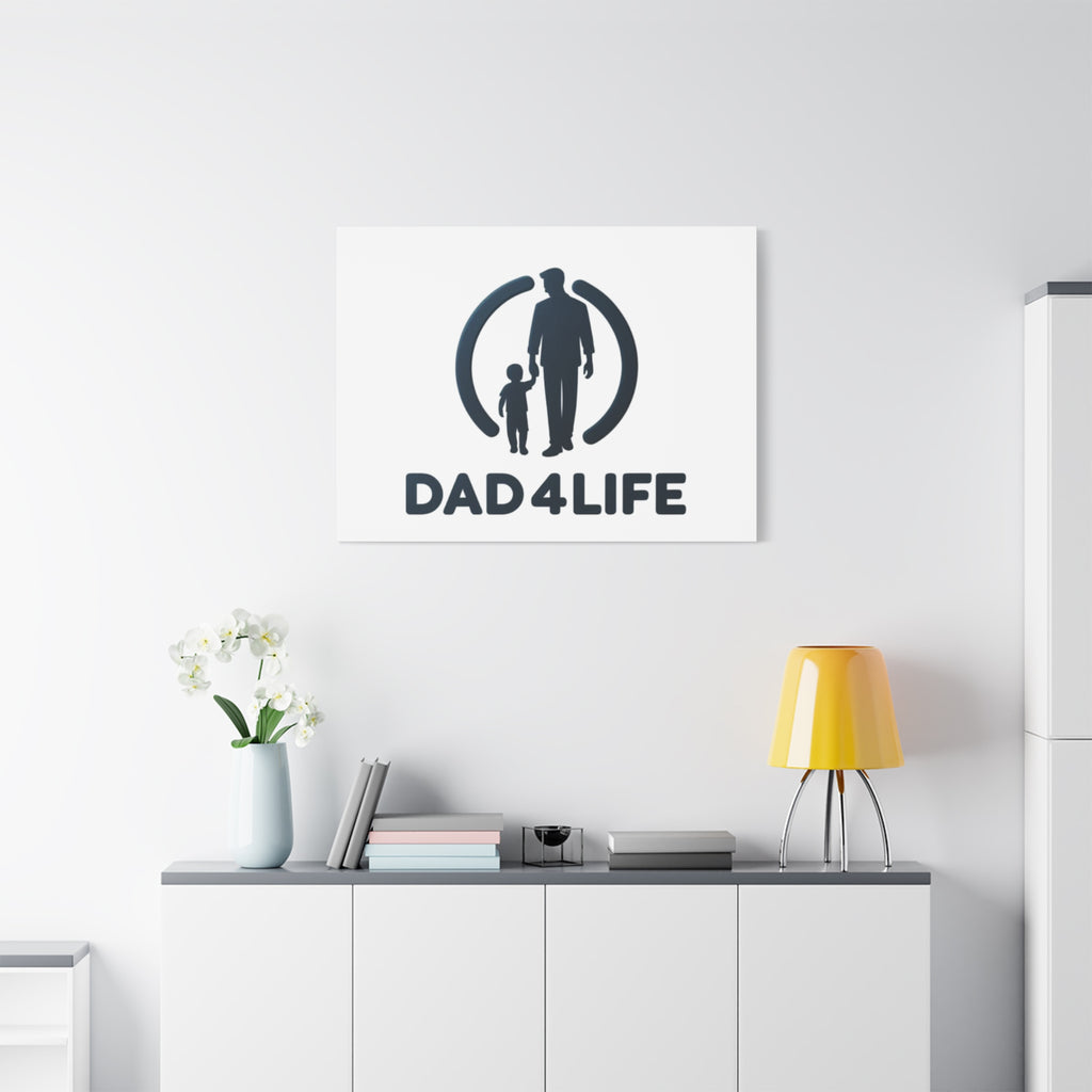 Canvas Wall Art — “DAD4LIFE” Father & Child Matte Stretched Canvas