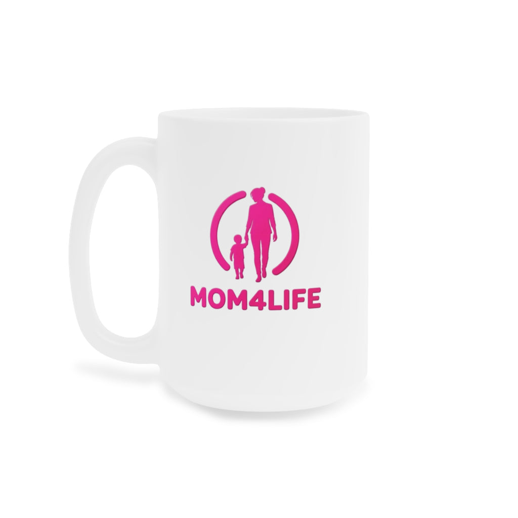 Mom4Life Ceramic Mug — Mom and Child Silhouette Coffee Cup (11/15/20oz)