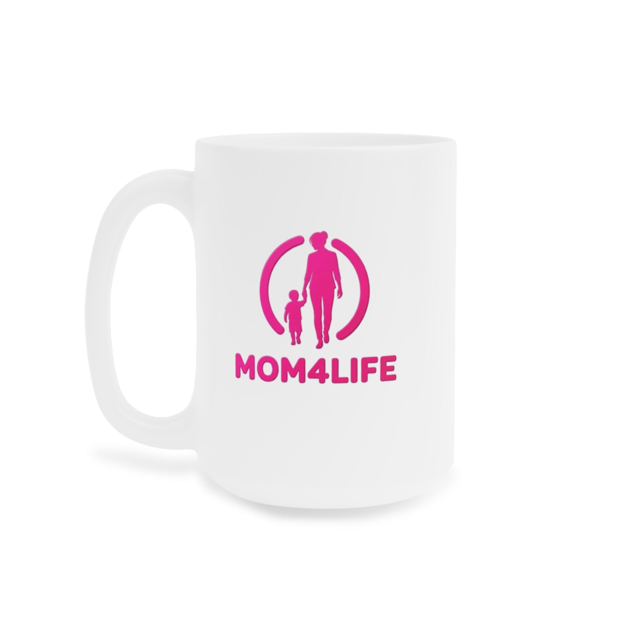 Mom4Life Ceramic Mug — Mom and Child Silhouette Coffee Cup (11/15/20oz)