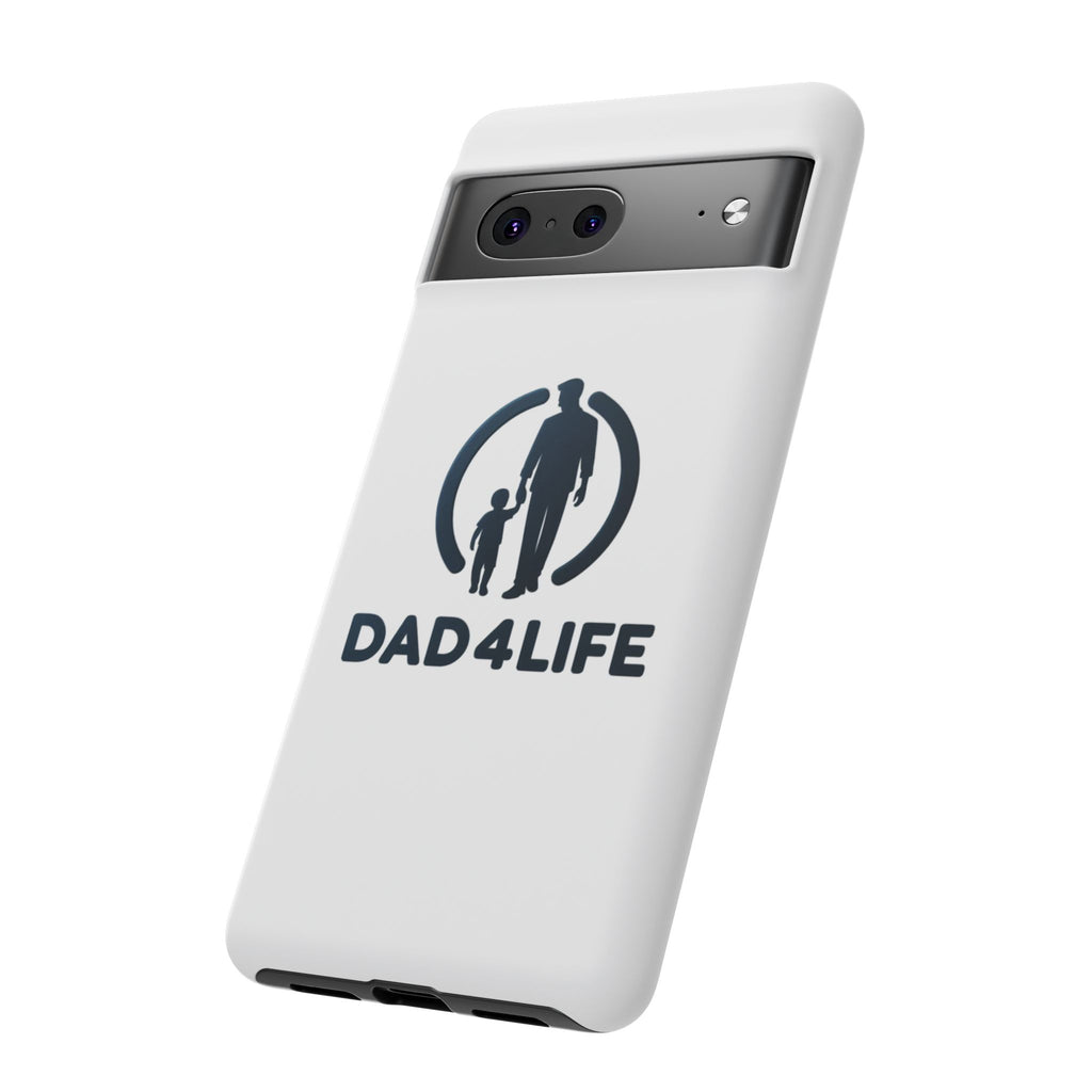 Funda protectora para teléfono Dad4Life — Funda protectora con silueta de padre e hijo