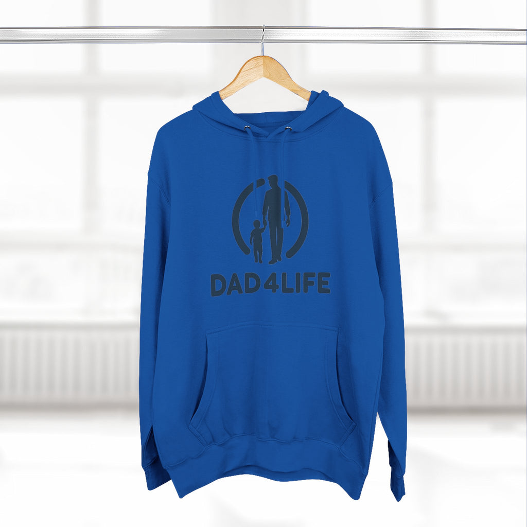 Dad 4 Life Hoodie — Father & Child Silhouette Fleece Pullover