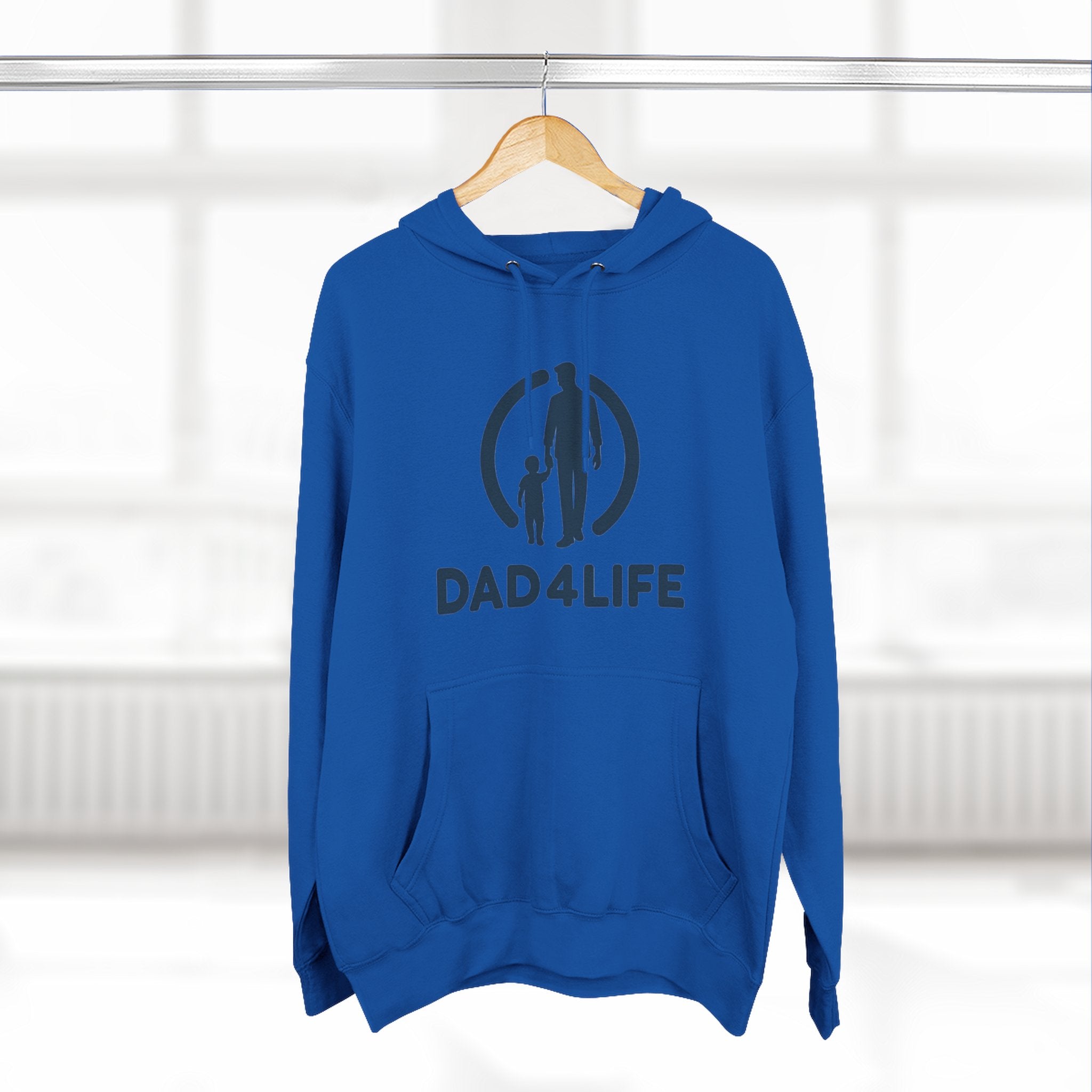 Dad 4 Life Hoodie — Father & Child Silhouette Fleece Pullover