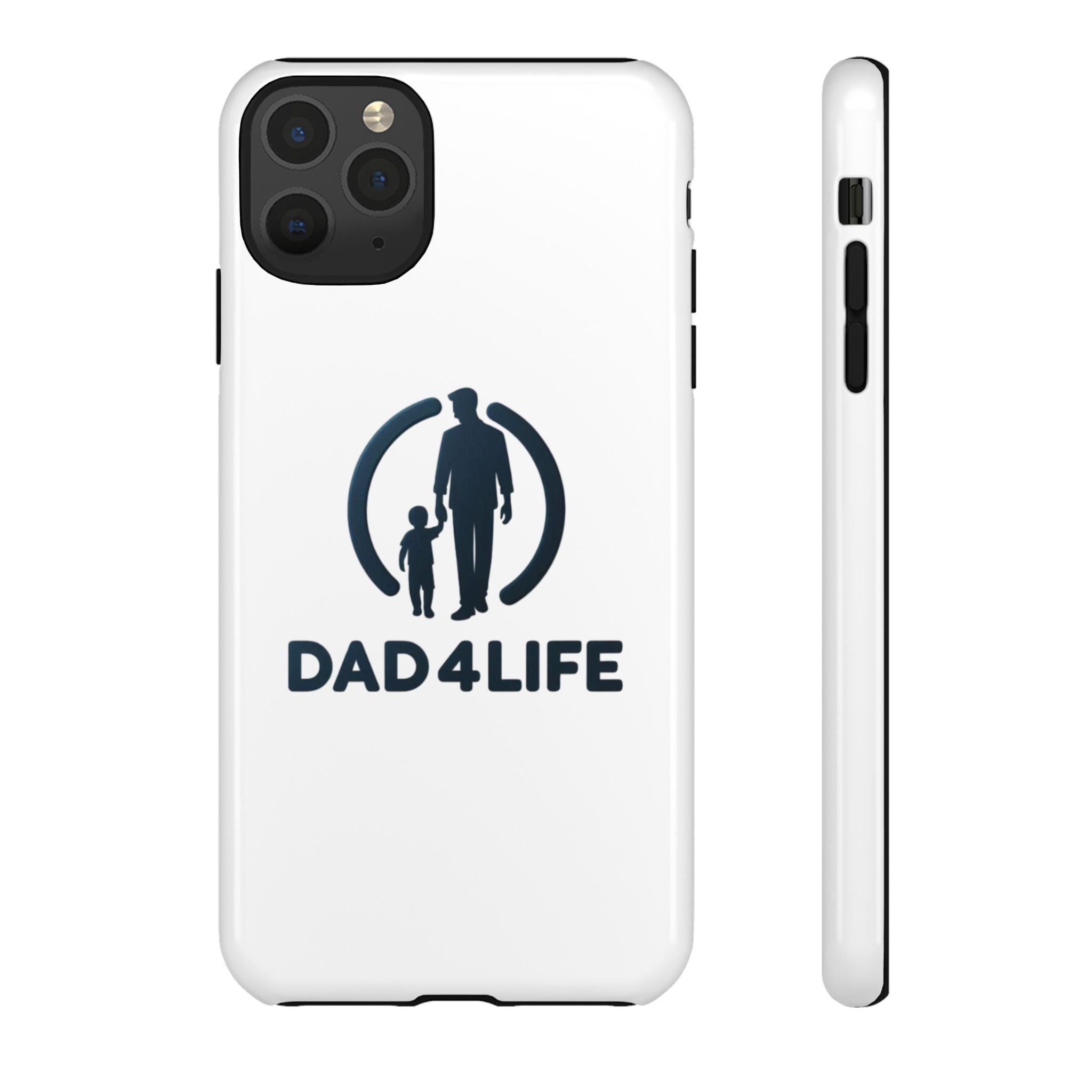 Funda protectora para teléfono Dad4Life — Funda protectora con silueta de padre e hijo