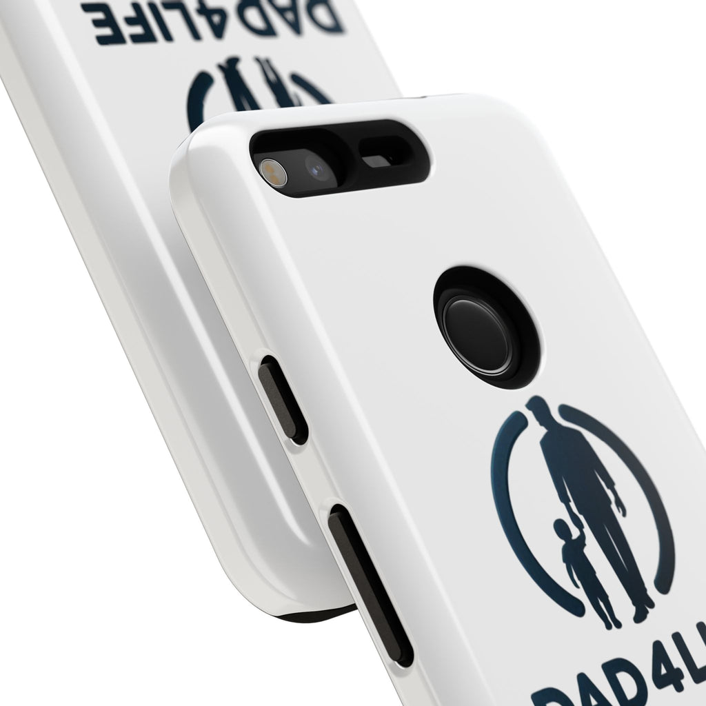 Funda protectora para teléfono Dad4Life — Funda protectora con silueta de padre e hijo