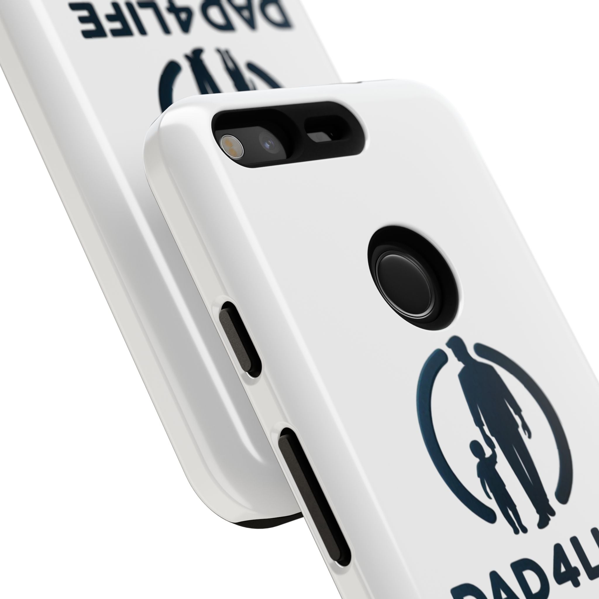 Funda protectora para teléfono Dad4Life — Funda protectora con silueta de padre e hijo